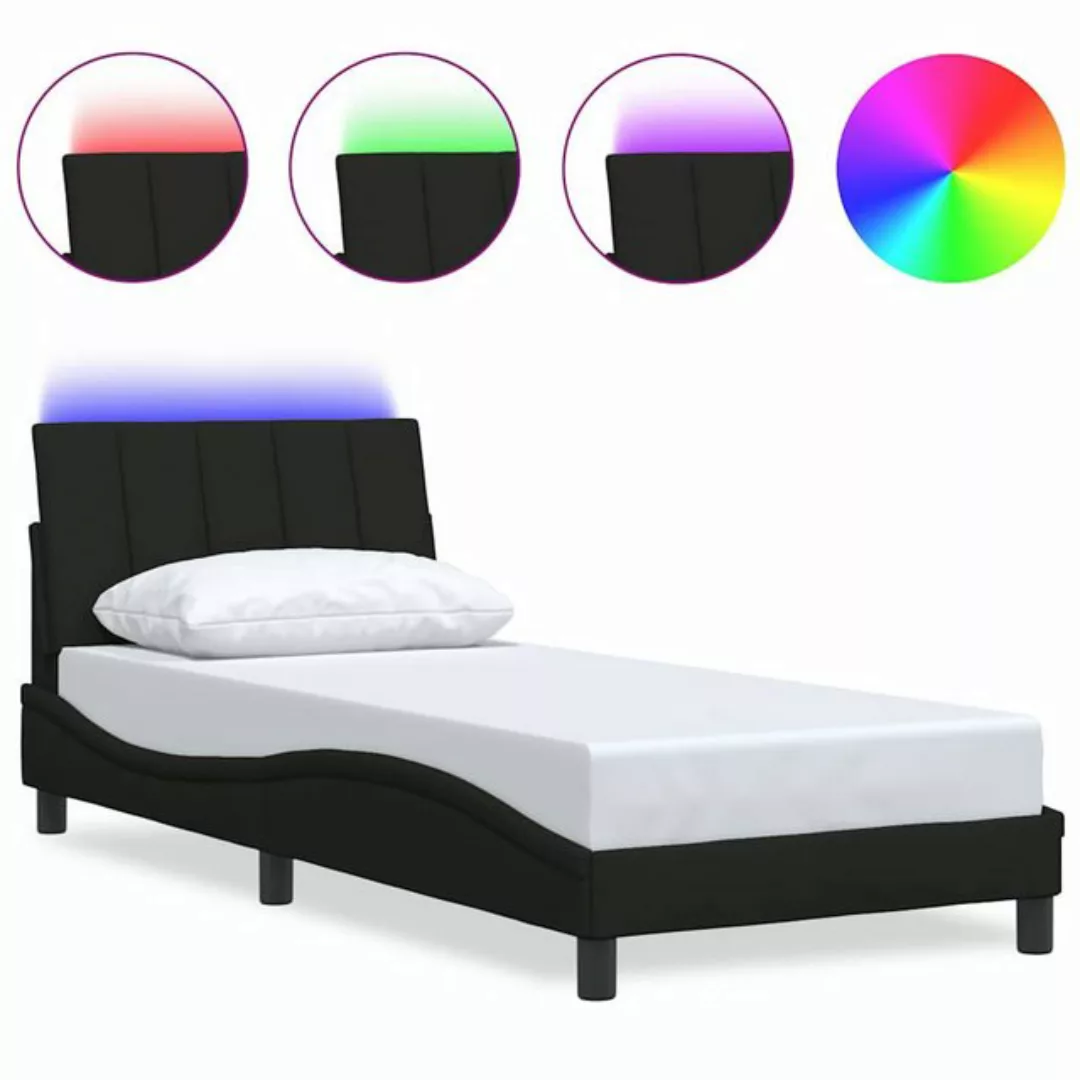 vidaXL Bett, Bettgestell ohne Matratze Schwarz 90x200 cm Stoff günstig online kaufen