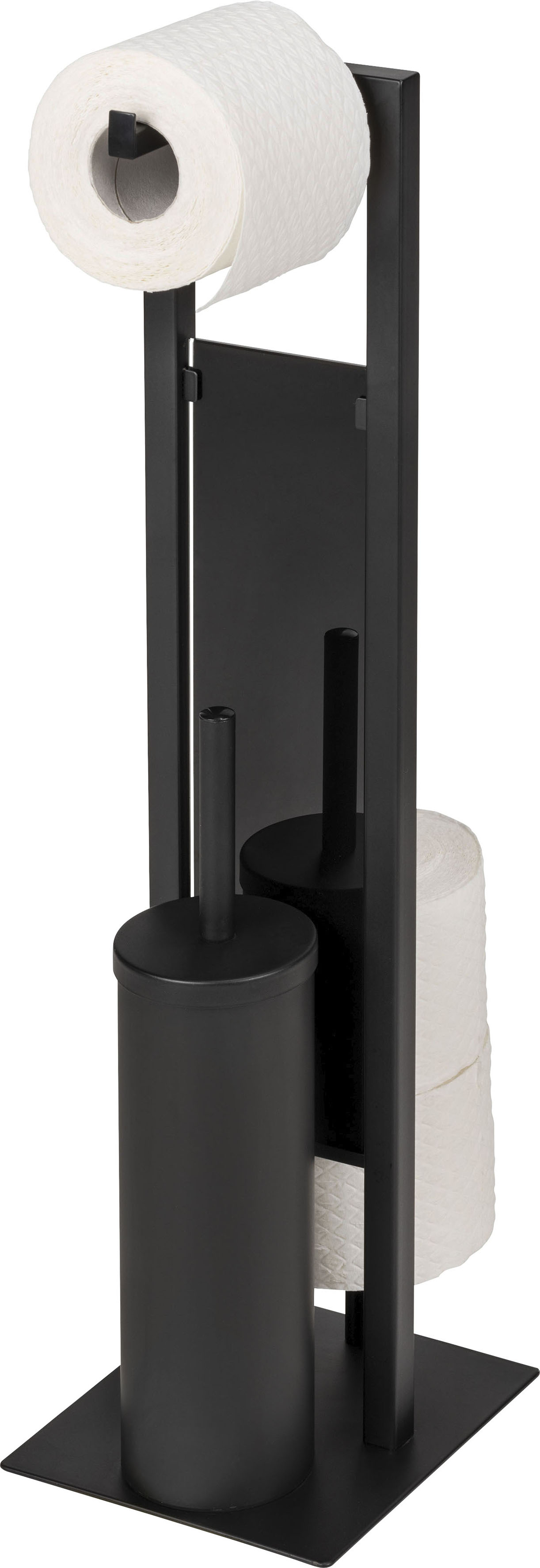WENKO WC-Garnitur "Rivalta", aus Stahl-Glas-Polypropylen, schwarz, 3 in 1 S günstig online kaufen