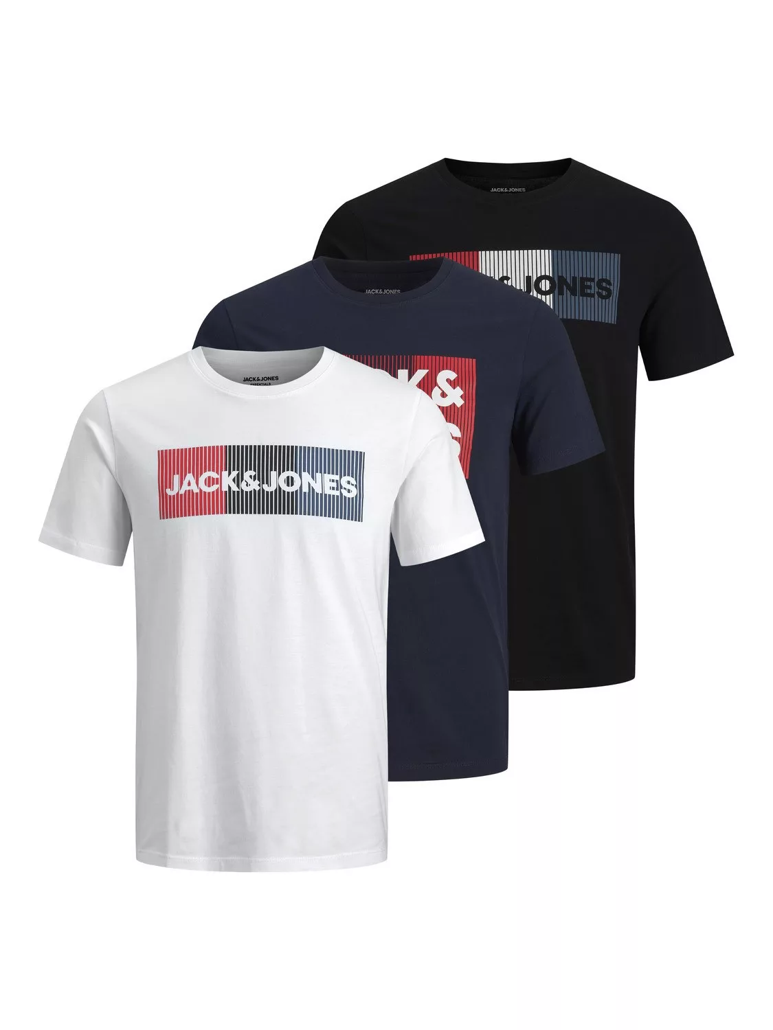 Jack & Jones Herren Rundhals T-Shirt JJECORP LOGO PLAY 3er PACK - Slim Fit günstig online kaufen