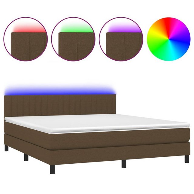 vidaXL Bettgestell Boxspringbett mit Matratze LED Dunkelbraun 180x200 cm St günstig online kaufen