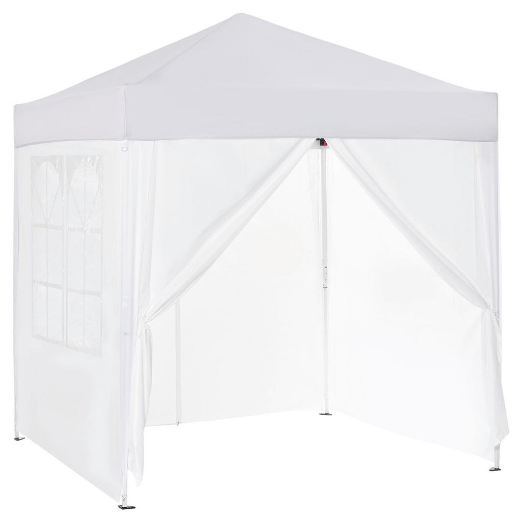 Outsunny Faltpavillon weiß Stahl B/H/L: ca. 200x204x200 cm günstig online kaufen