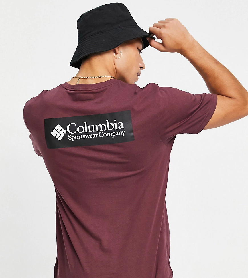 Columbia – North Cascades – T-Shirt in Burgunderrot mit Rückenprint, exklus günstig online kaufen