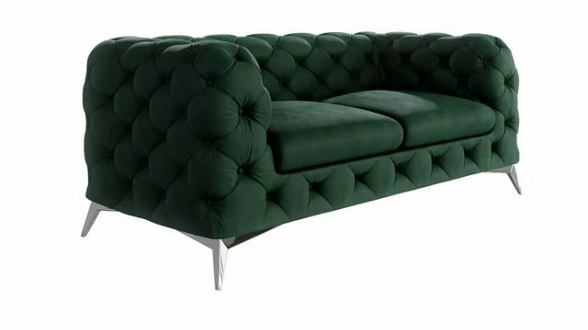 S-Style Möbel 2-Sitzer Chesterfield Sofa Kalina mit Silber Metall Füßen, mi günstig online kaufen