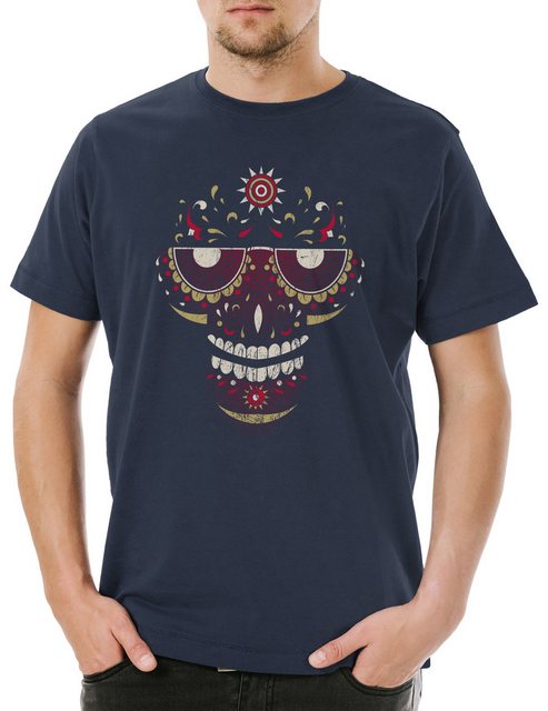 Urban Backwoods Print-Shirt Sugar Skull Face Herren T-Shirt Schädel Mexiko günstig online kaufen