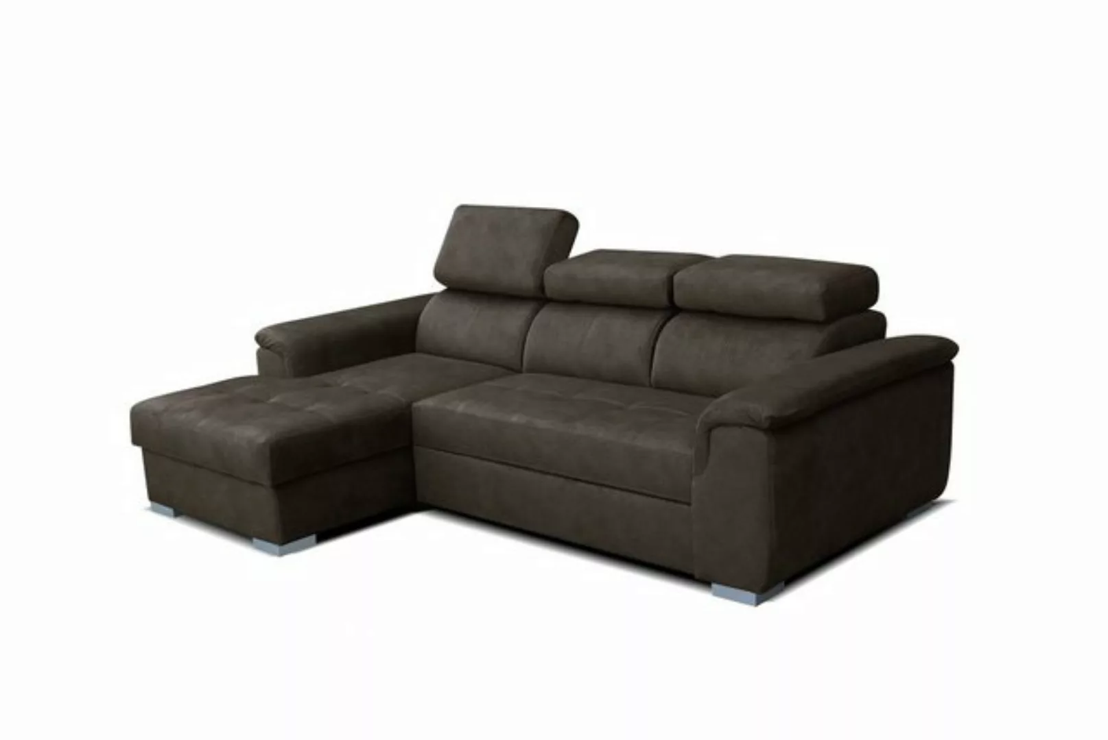 robin Ecksofa Silver L-förmiges Sofa mit Schlaffunktion Bettkasten Modulare günstig online kaufen