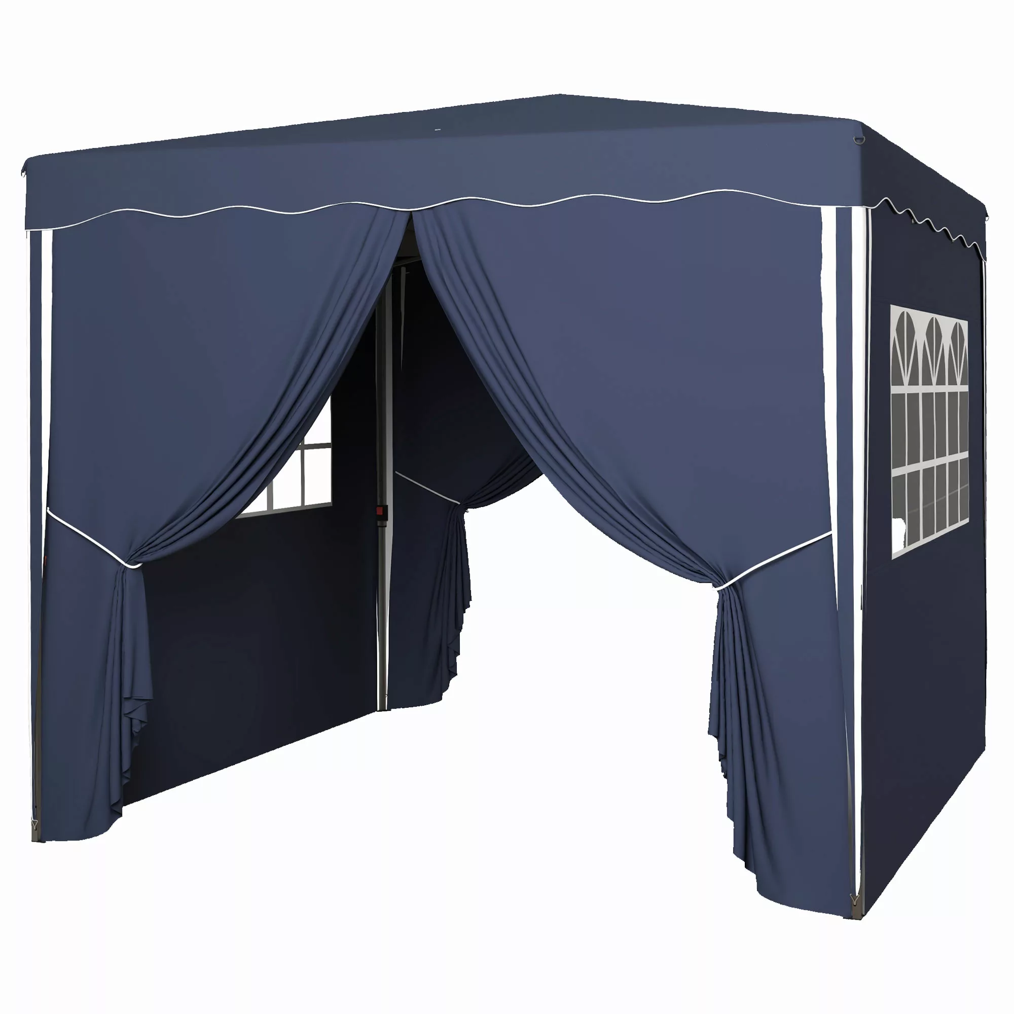 Outsunny Faltpavillon ca. 3 x 3 m, Pavillon mit Seitenwänden, Fenster, Fest günstig online kaufen