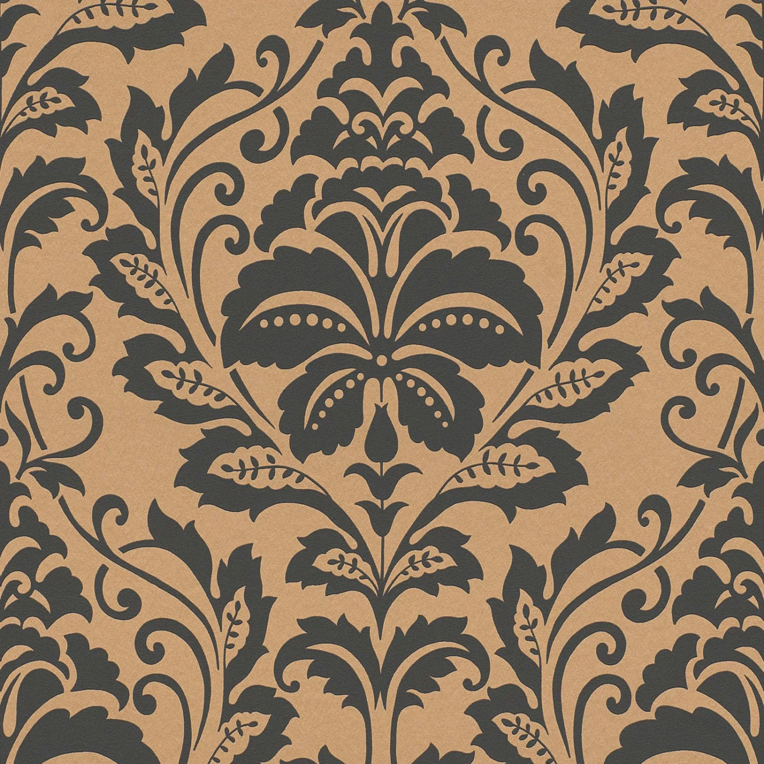Bricoflor Kupfer Tapete mit Ornament Metallic Neobarock Tapete mit Muster i günstig online kaufen