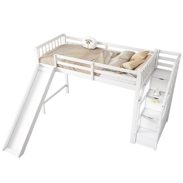 KoDise Kinderbett Holzbett 90*200cm Kinderbett Bettrahmen,Aufbewahrungsleit günstig online kaufen