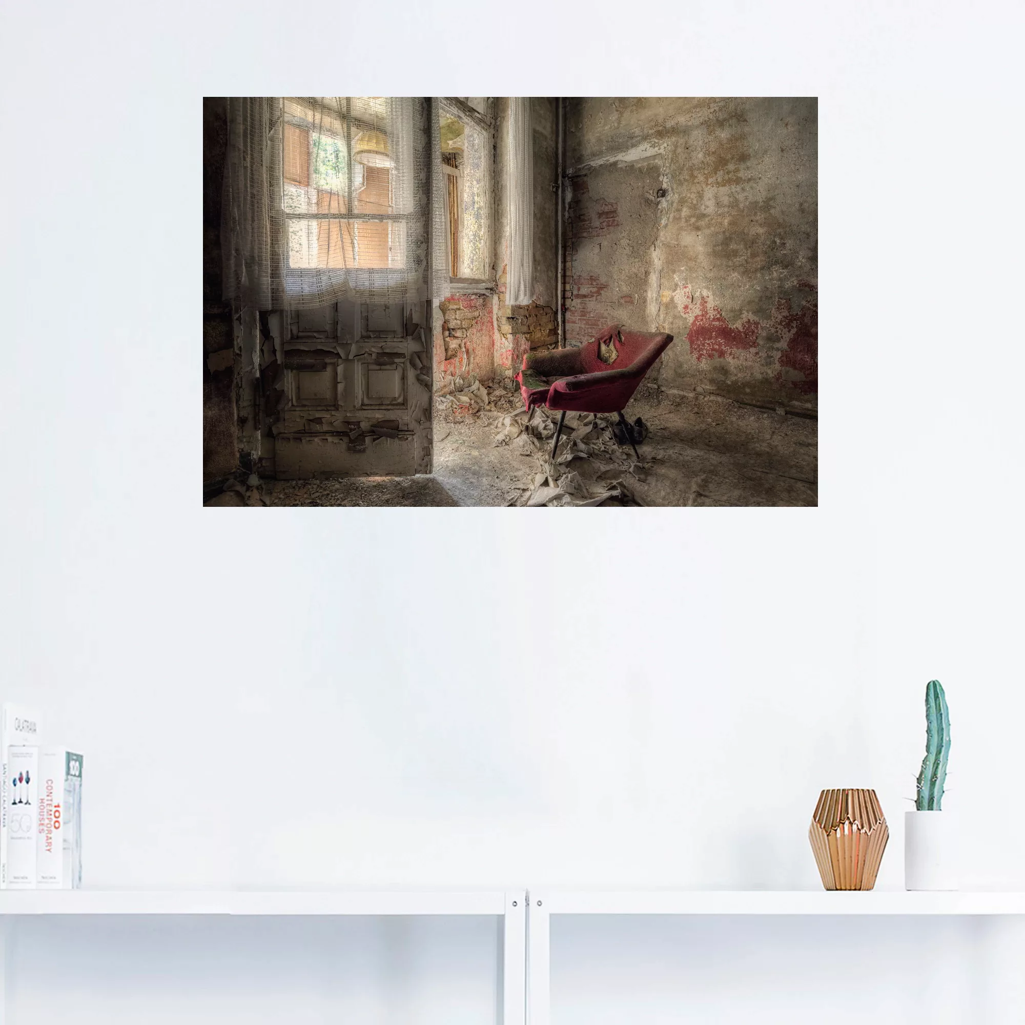 Artland Wandbild "Lost Place - roter Sessel I", Innenarchitektur, (1 St.), günstig online kaufen