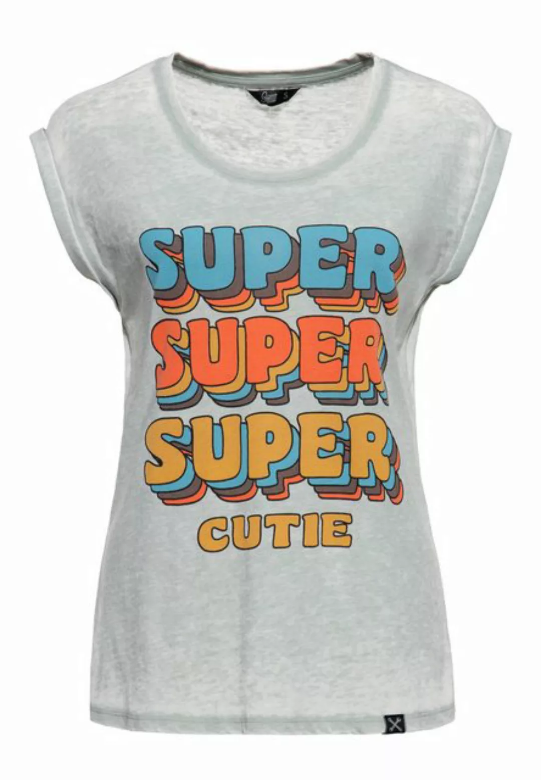 QueenKerosin T-Shirt Super Cutie Frontprint im 70s Style günstig online kaufen