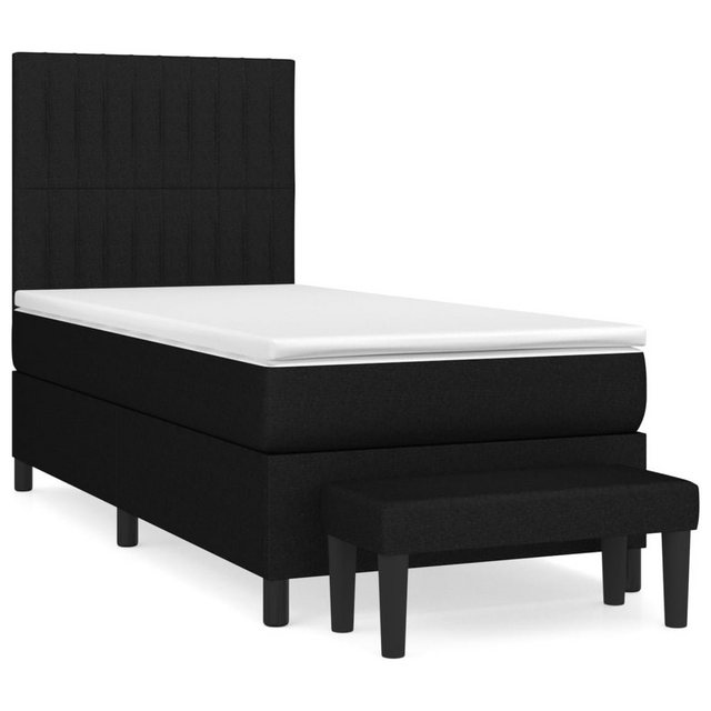 furnicato Bett Boxspringbett mit Matratze Schwarz 90x190 cm Stoff günstig online kaufen