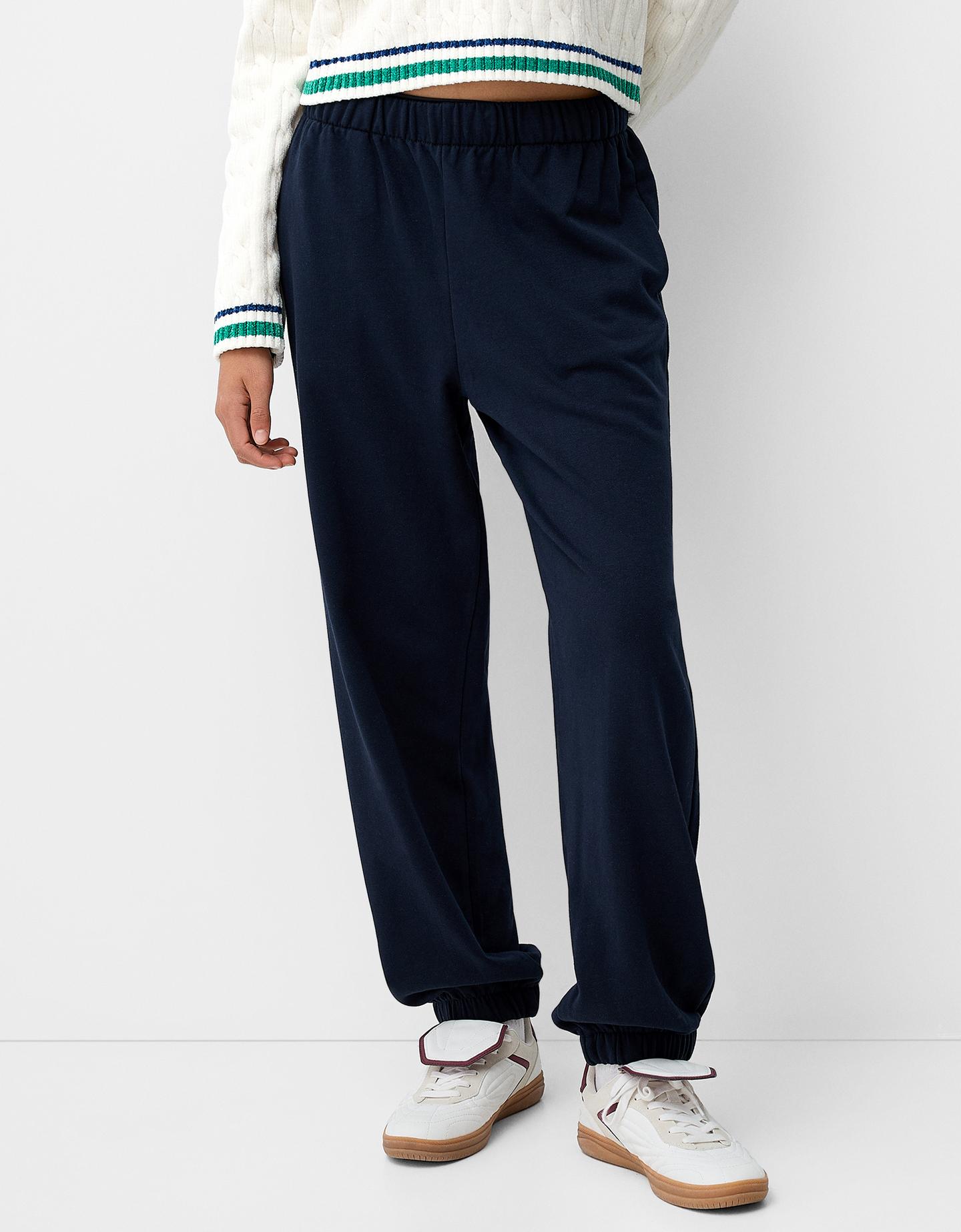 Bershka Joggerhose Aus Plüsch Damen Xs Marinenblau günstig online kaufen