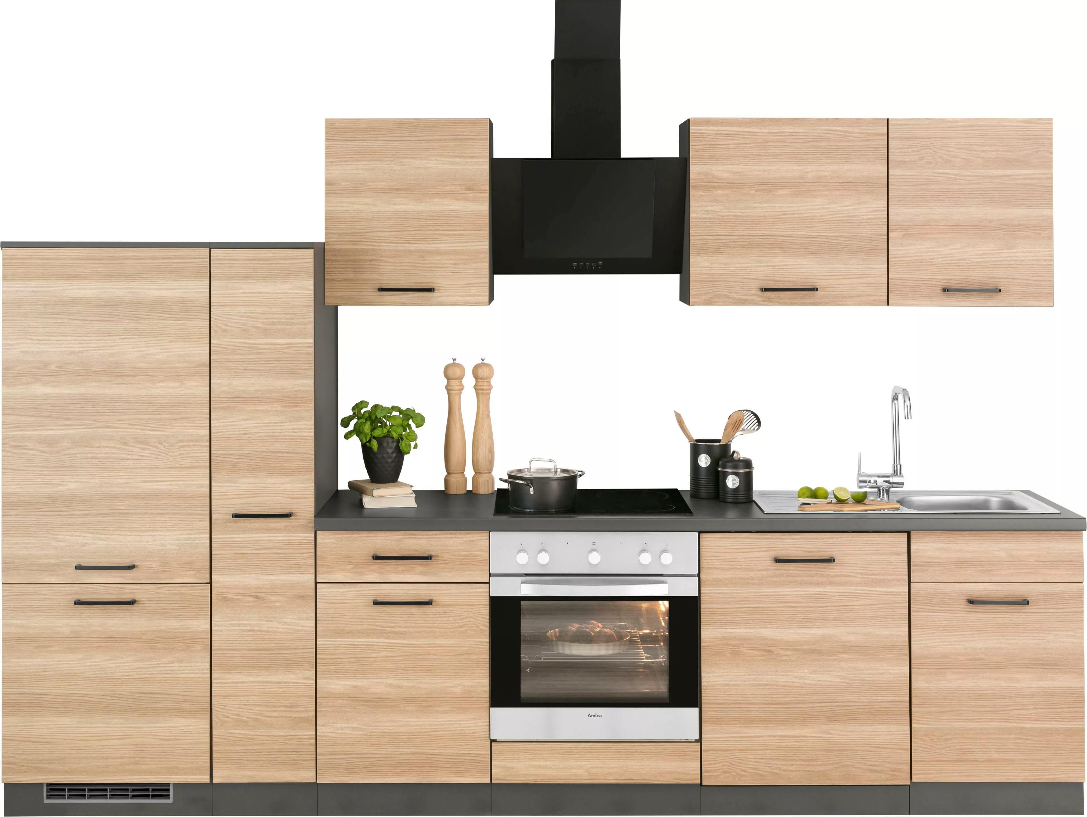 wiho Küchen Küchenzeile "Esbo", mit E-Geräten, Breite 310 cm günstig online kaufen