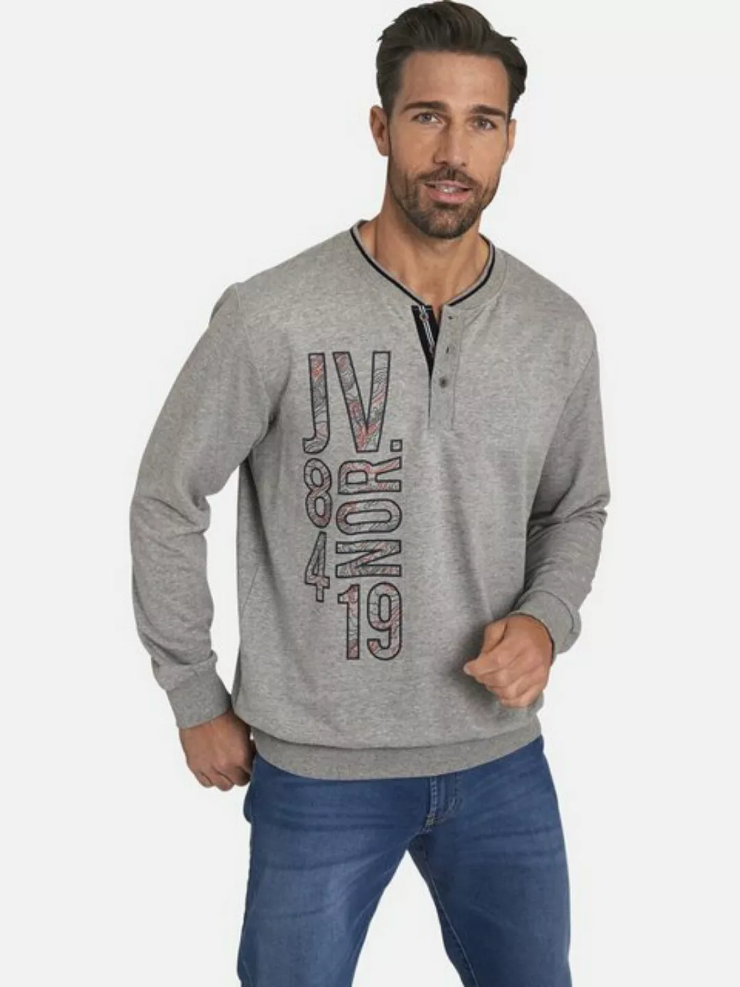 Jan Vanderstorm Sweatshirt GANDALV +Fit Kollektion, Knopfleiste günstig online kaufen