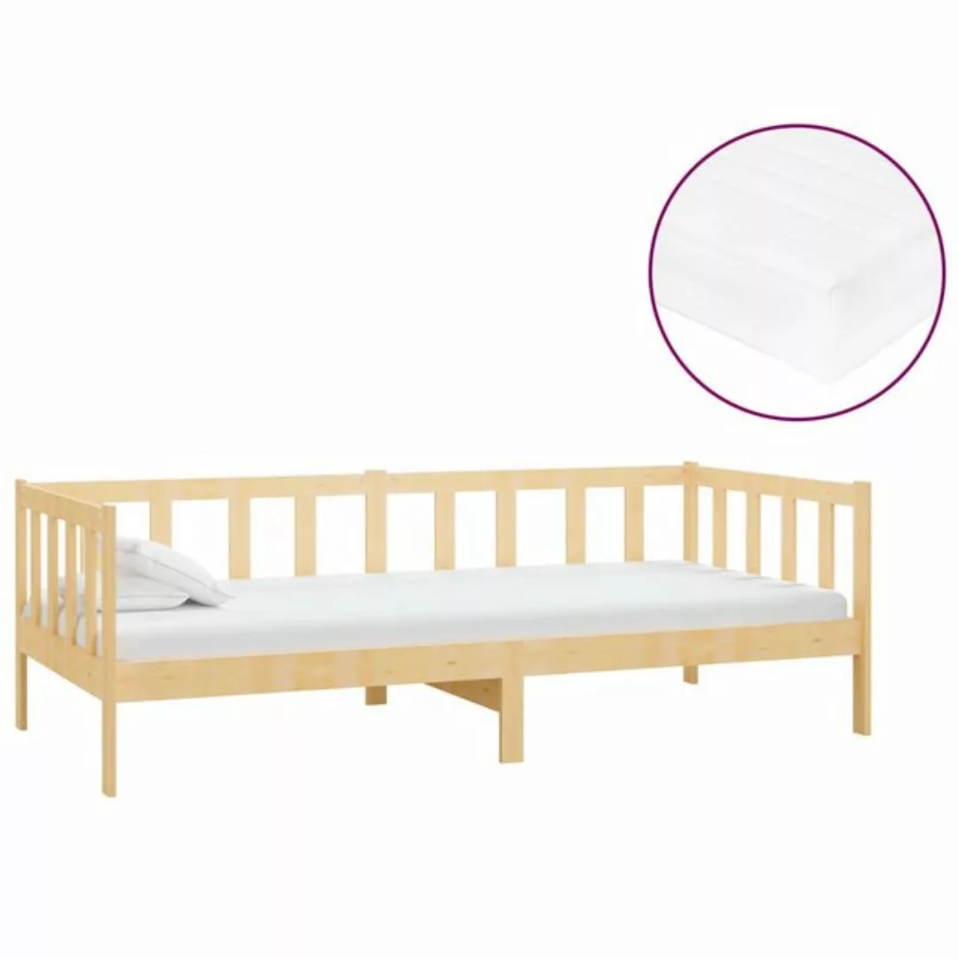 vidaXL Gästebett Tagesbett Gästebett mit Matratze 90x200 cm Massivholz Kief günstig online kaufen