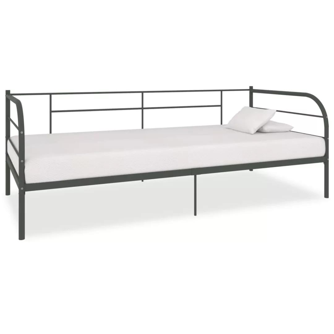 Tagesbett-rahmen Grau Metall 90×200 Cm günstig online kaufen