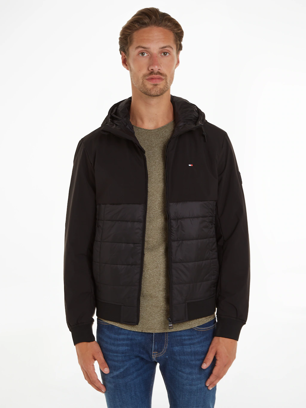 Tommy Hilfiger Steppjacke "CL MIX MEDIA HOODED JACKET", mit Kapuze günstig online kaufen