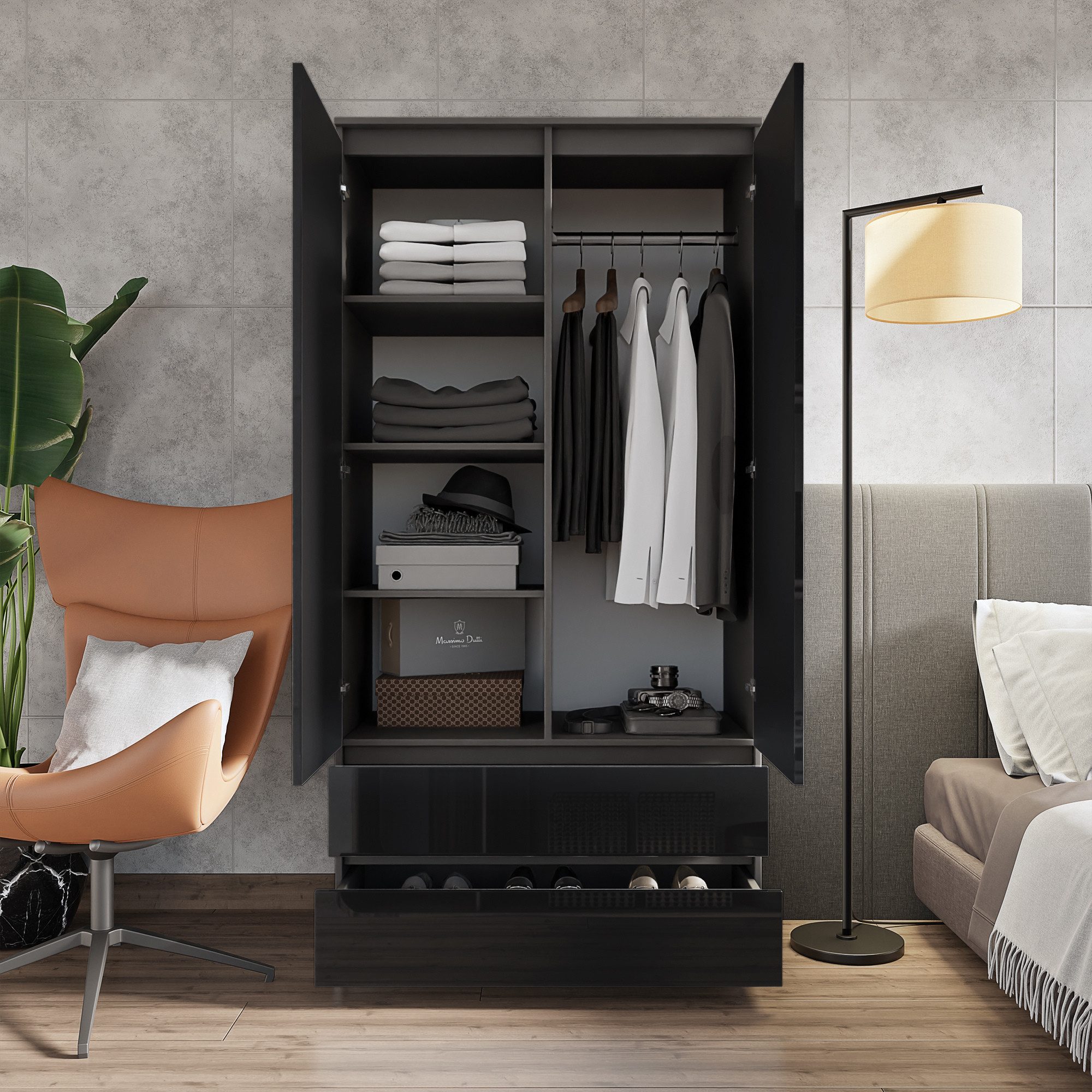 Furnica Kleiderschrank Garderobenschrank, 2 Türen und günstig online kaufen