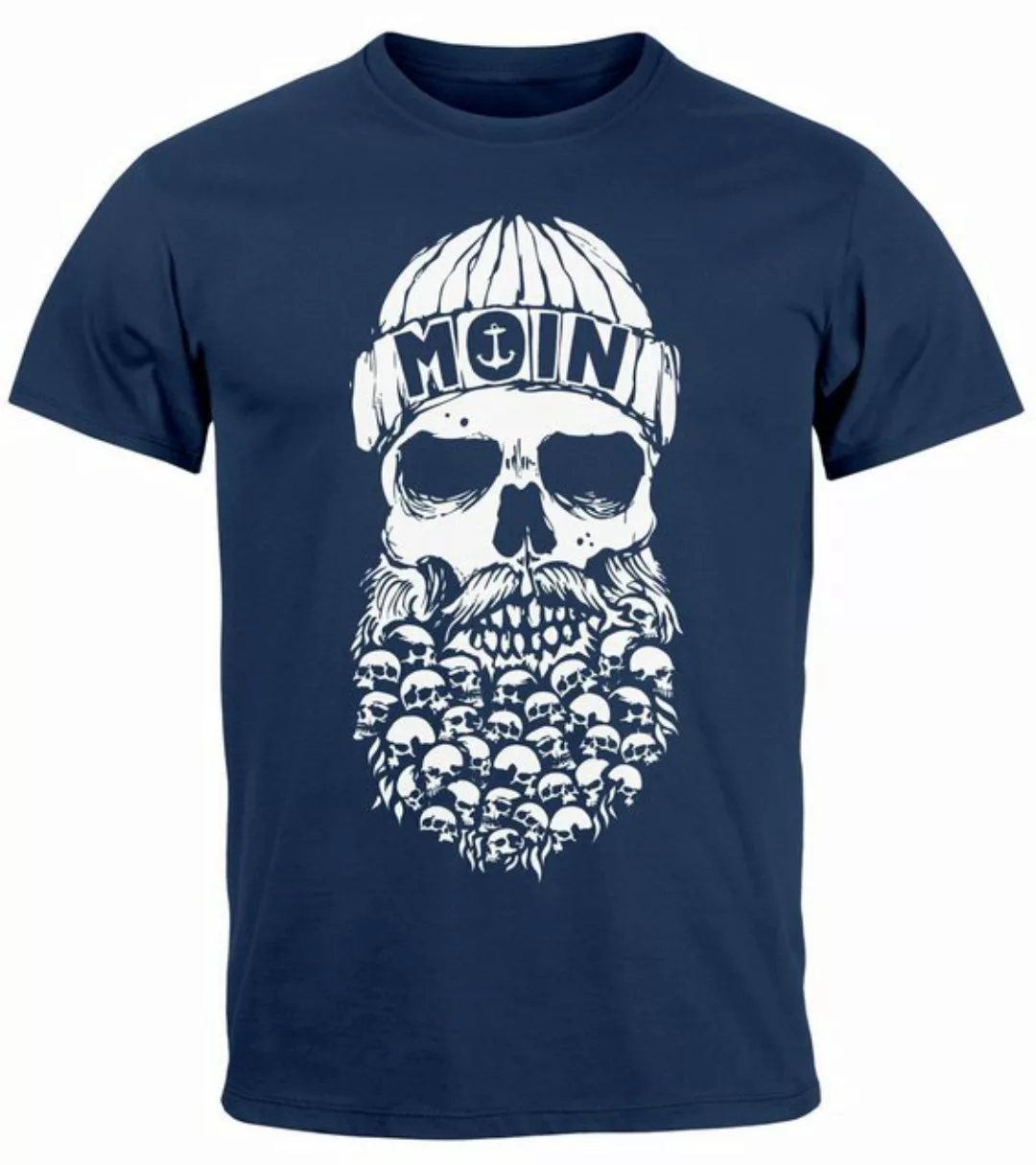 Neverless Print-Shirt Herren T-Shirt Totenkopf Nordisch Moin Hamburg Dialek günstig online kaufen