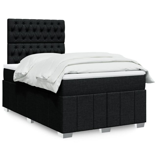 vidaXL Boxspringbett, Boxspringbett mit Matratze Schwarz 120x190 cm Stoff günstig online kaufen