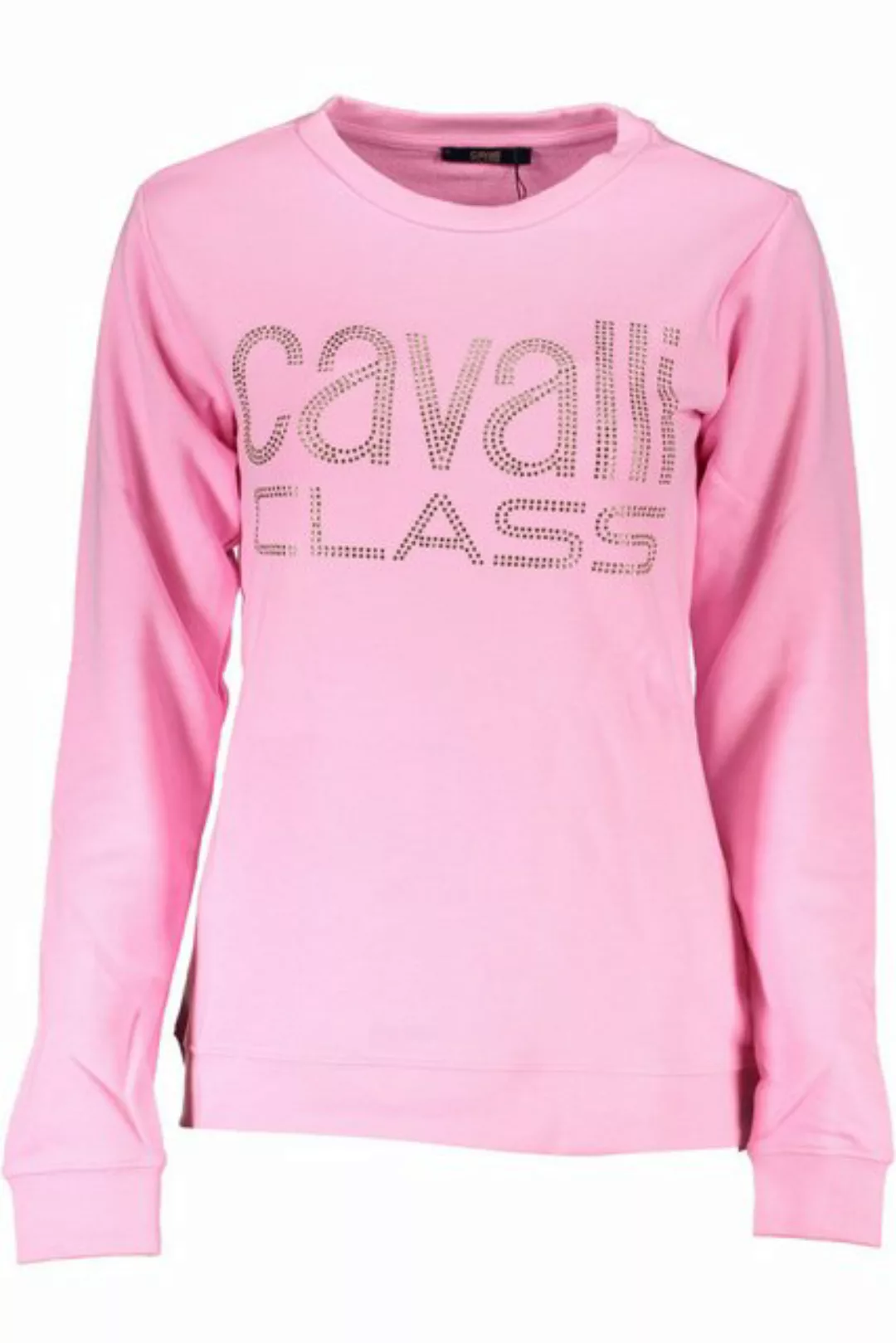 Cavalli Class Sweatshirt Rosa Damenpullover: Strass-Detail, Langarm günstig online kaufen