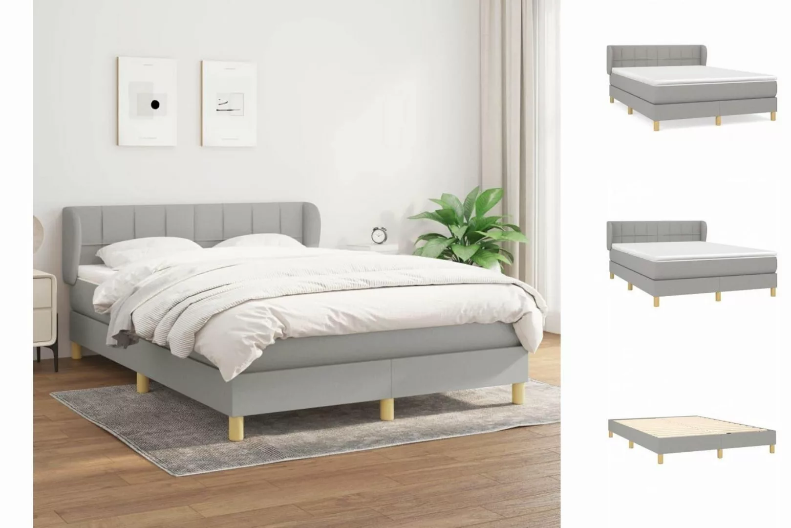 vidaXL Boxspringbett Bett Boxspringbett mit Matratze & Topper Stoff verschi günstig online kaufen