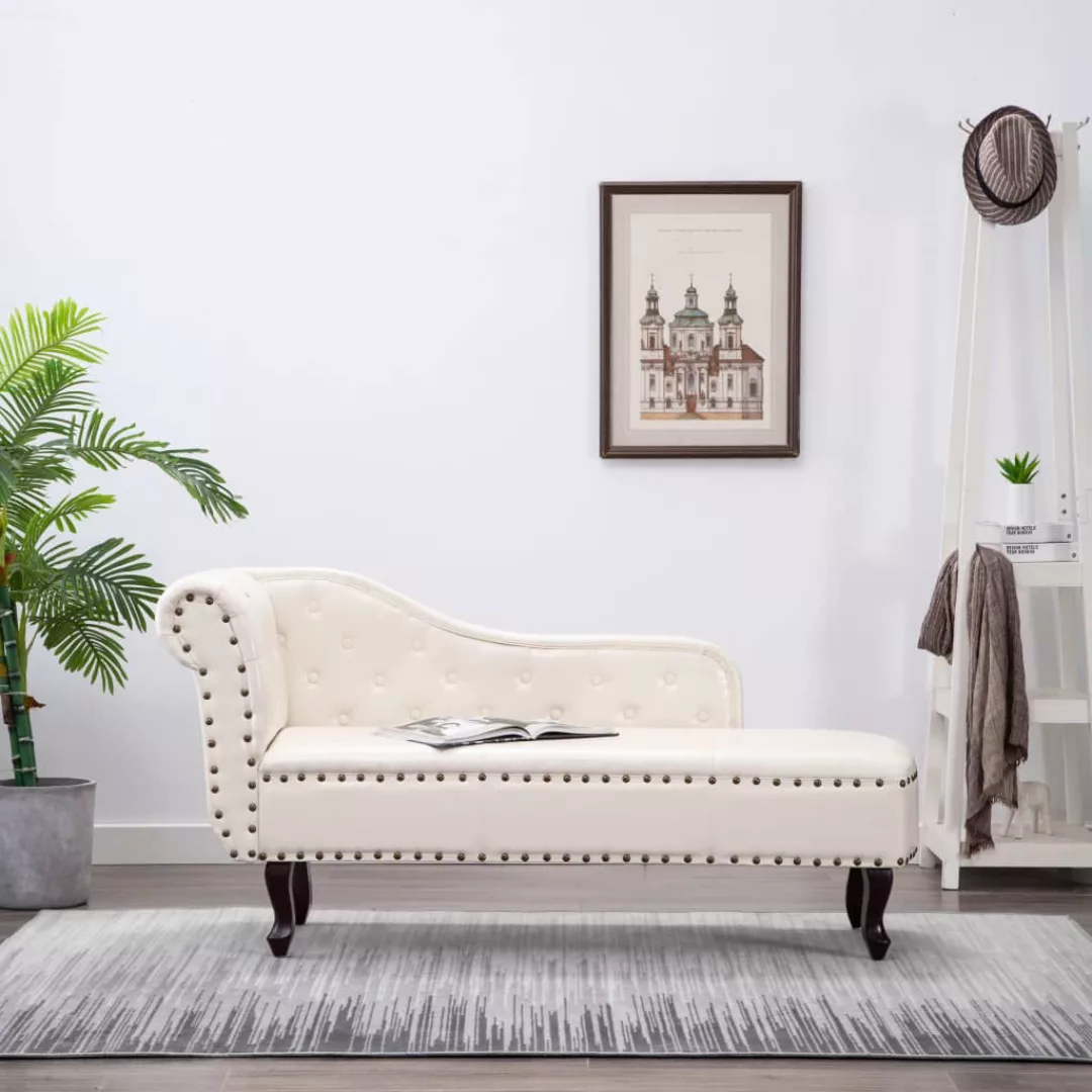 Chaiselongue Creme Kunstleder günstig online kaufen