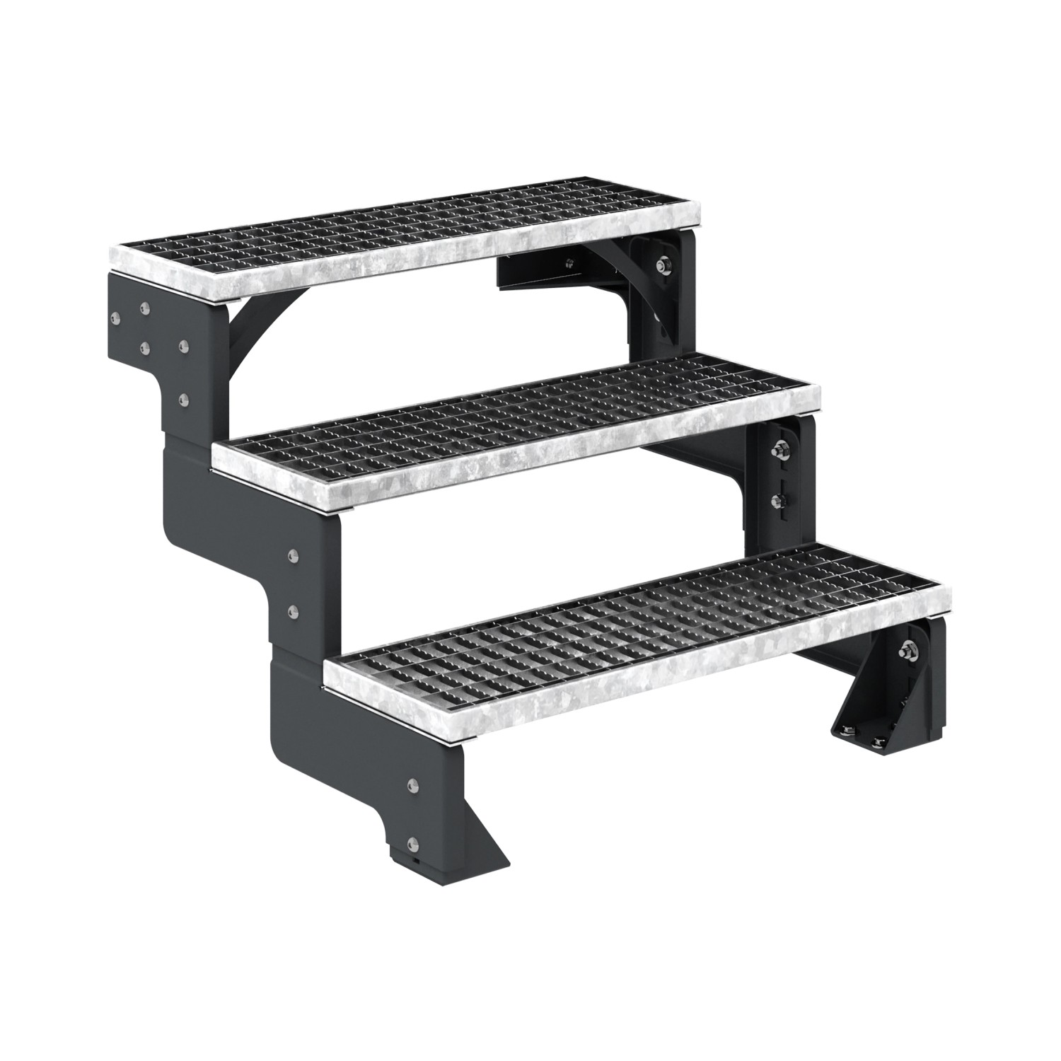 Dolle Außentreppe Gardentop Anthrazit 3 Gitterroststufe 80 cm Ohne Geländer günstig online kaufen