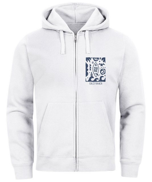 Neverless Sweatjacke Zip Hoodie Herren Sweatjacke mit Kapuze Print Aufdruck günstig online kaufen