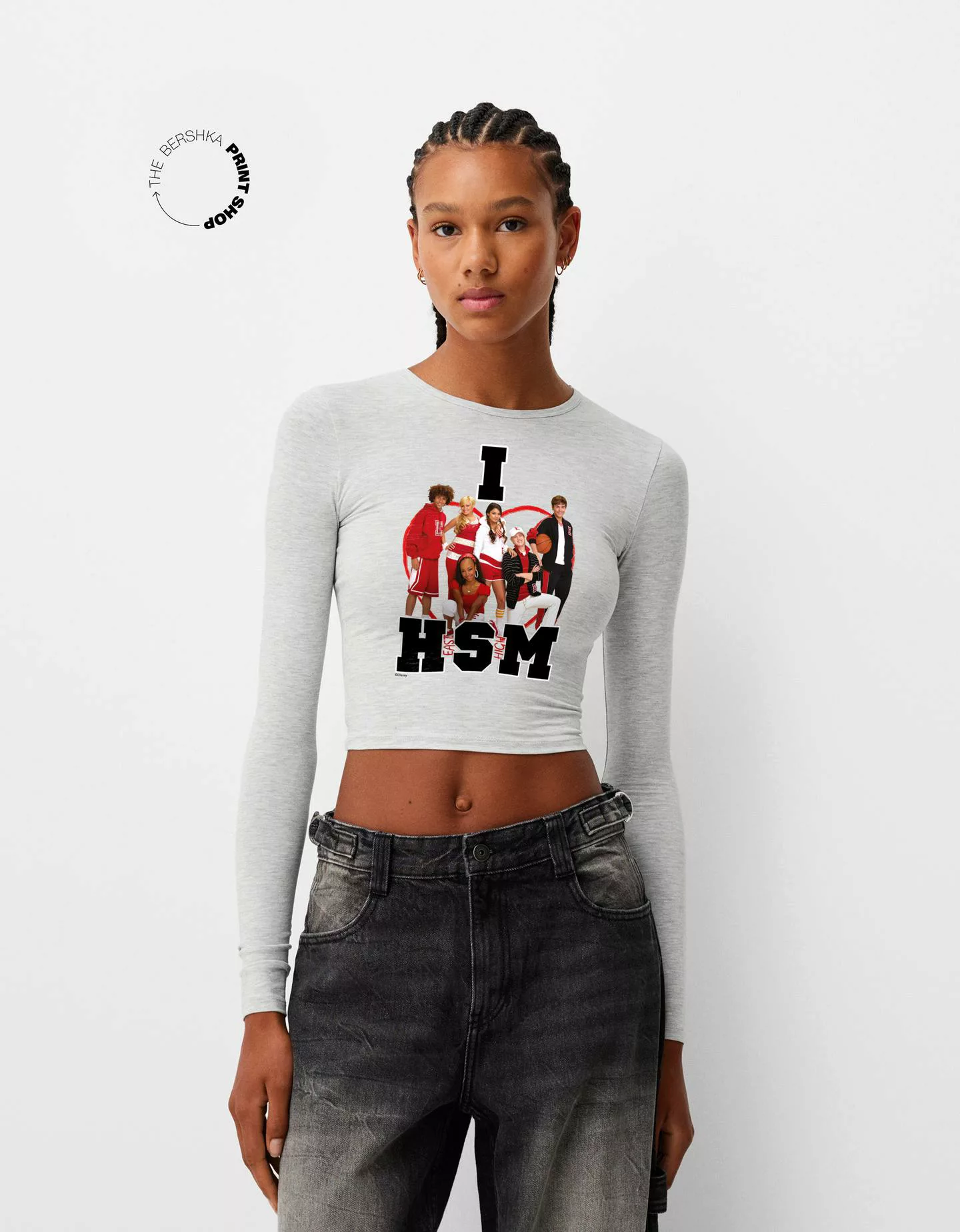 Bershka T-Shirt High Musical Mit Kurzen Ärmeln Damen M Grau günstig online kaufen