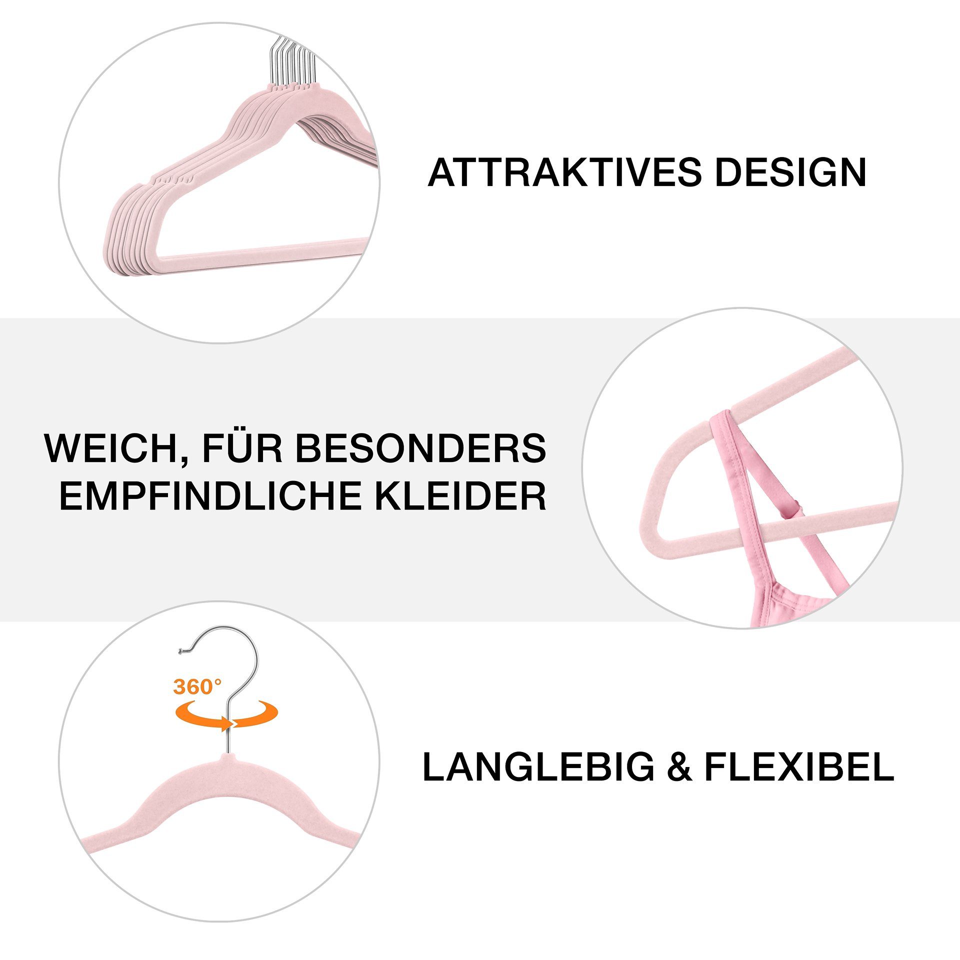 StickandShine Kleiderbügel 100 Stück Samt Kleiderbügel günstig online kaufen