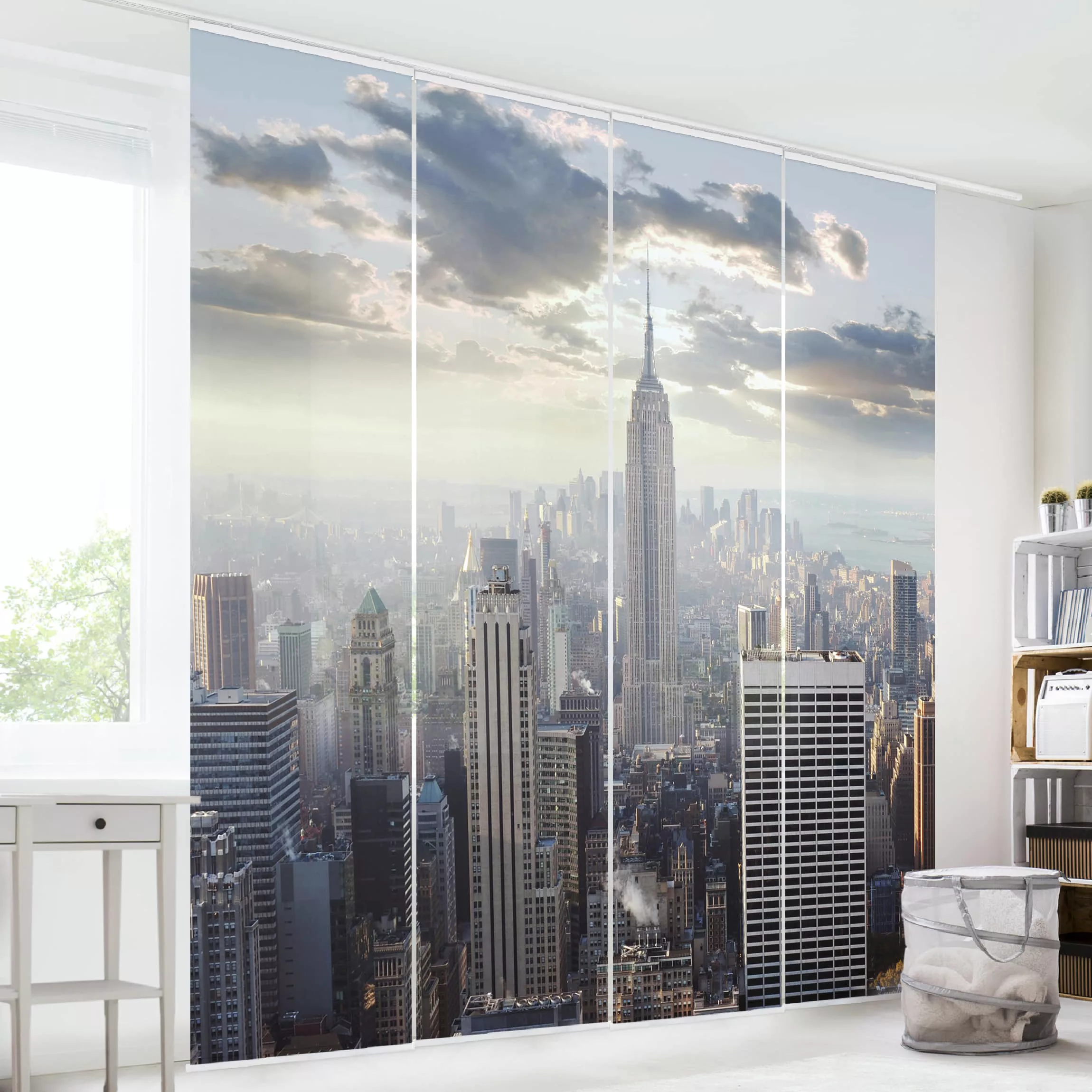 Schiebegardinen Set Natur & Landschaft Sonnenaufgang in New York günstig online kaufen