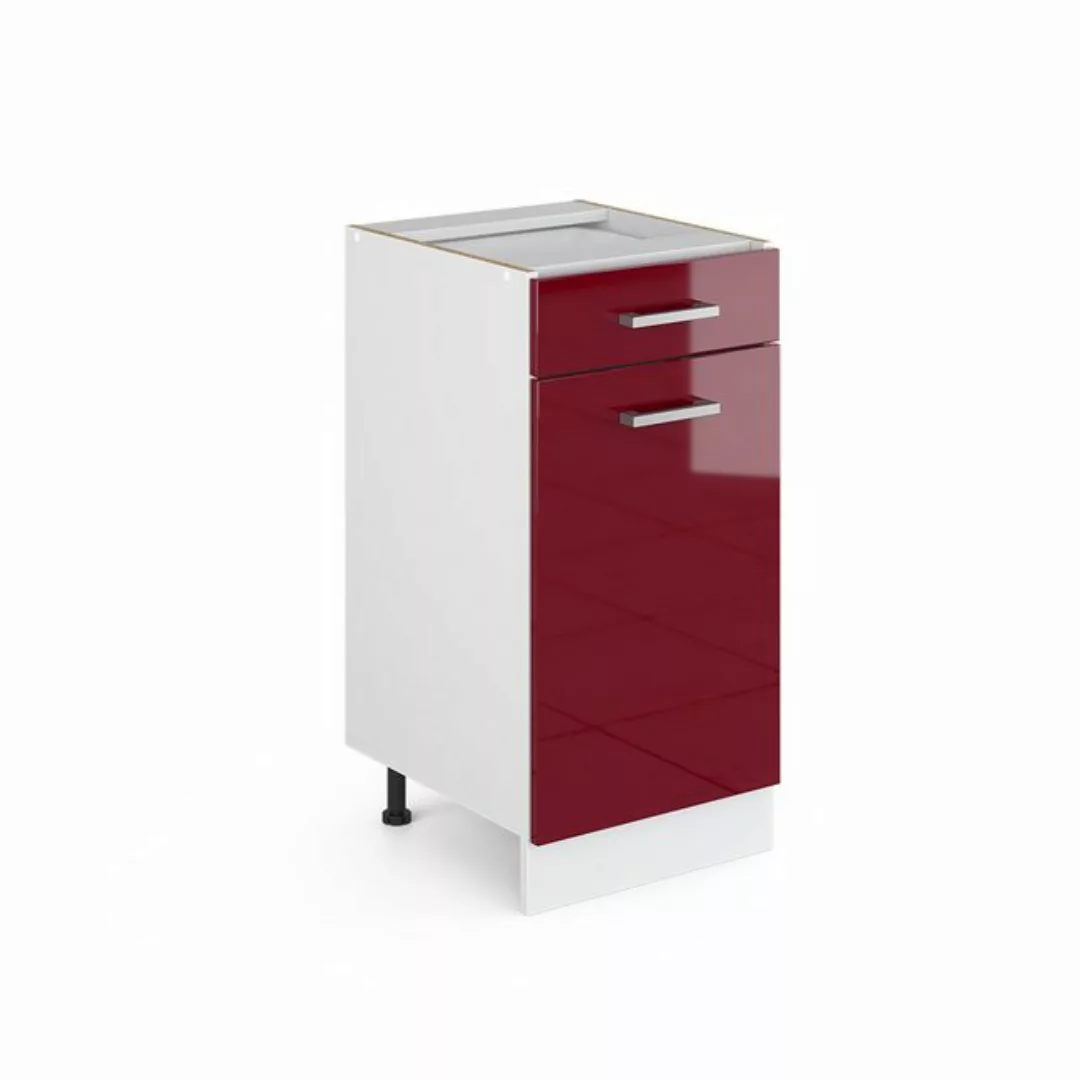 Vicco Schubunterschrank 40 cm Bordeaux Hochglanz bordeaux günstig online kaufen