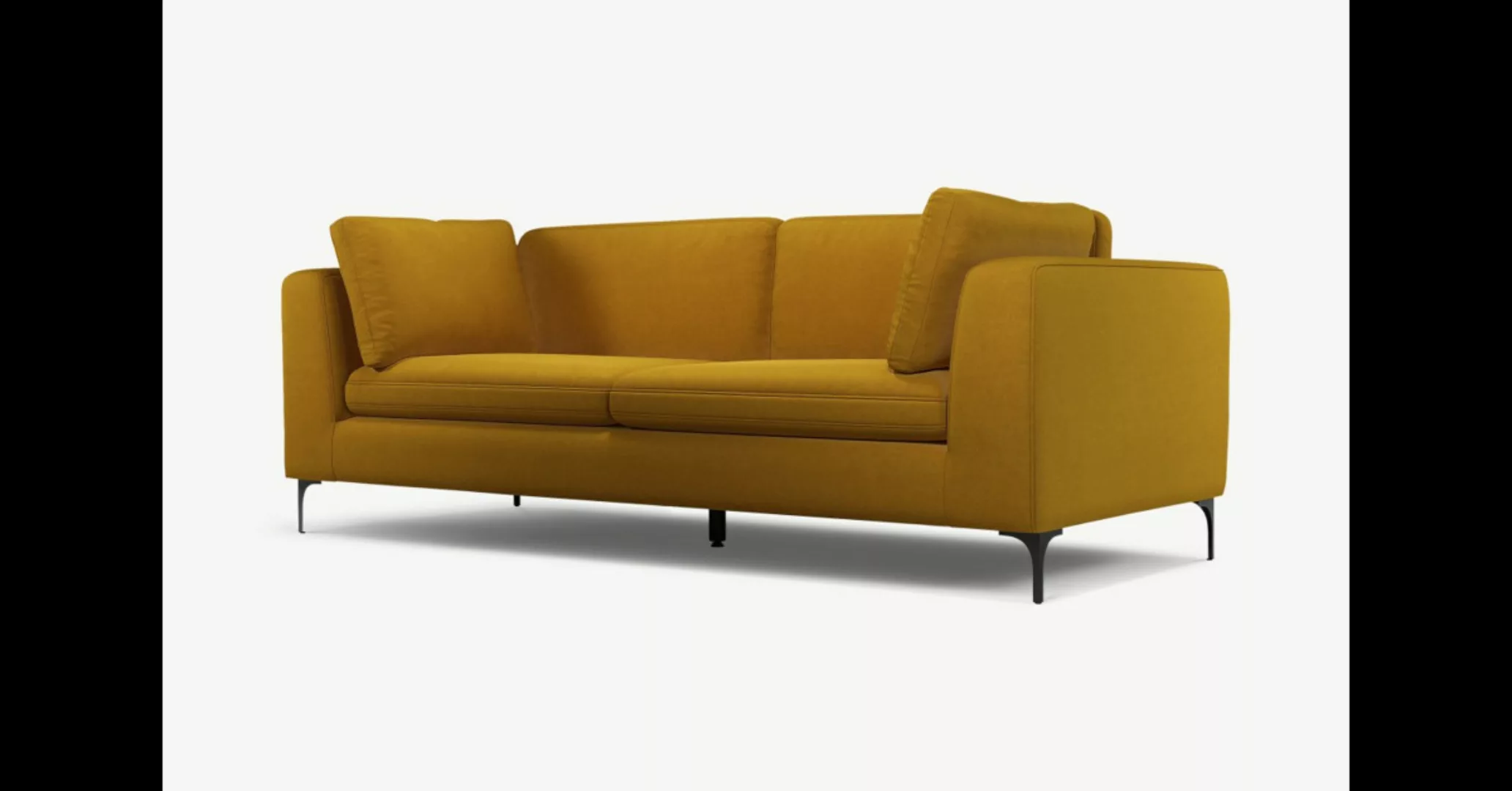 Monterosso 3-Sitzer Sofa, Samt in Senfgelb und Schwarz - MADE.com günstig online kaufen