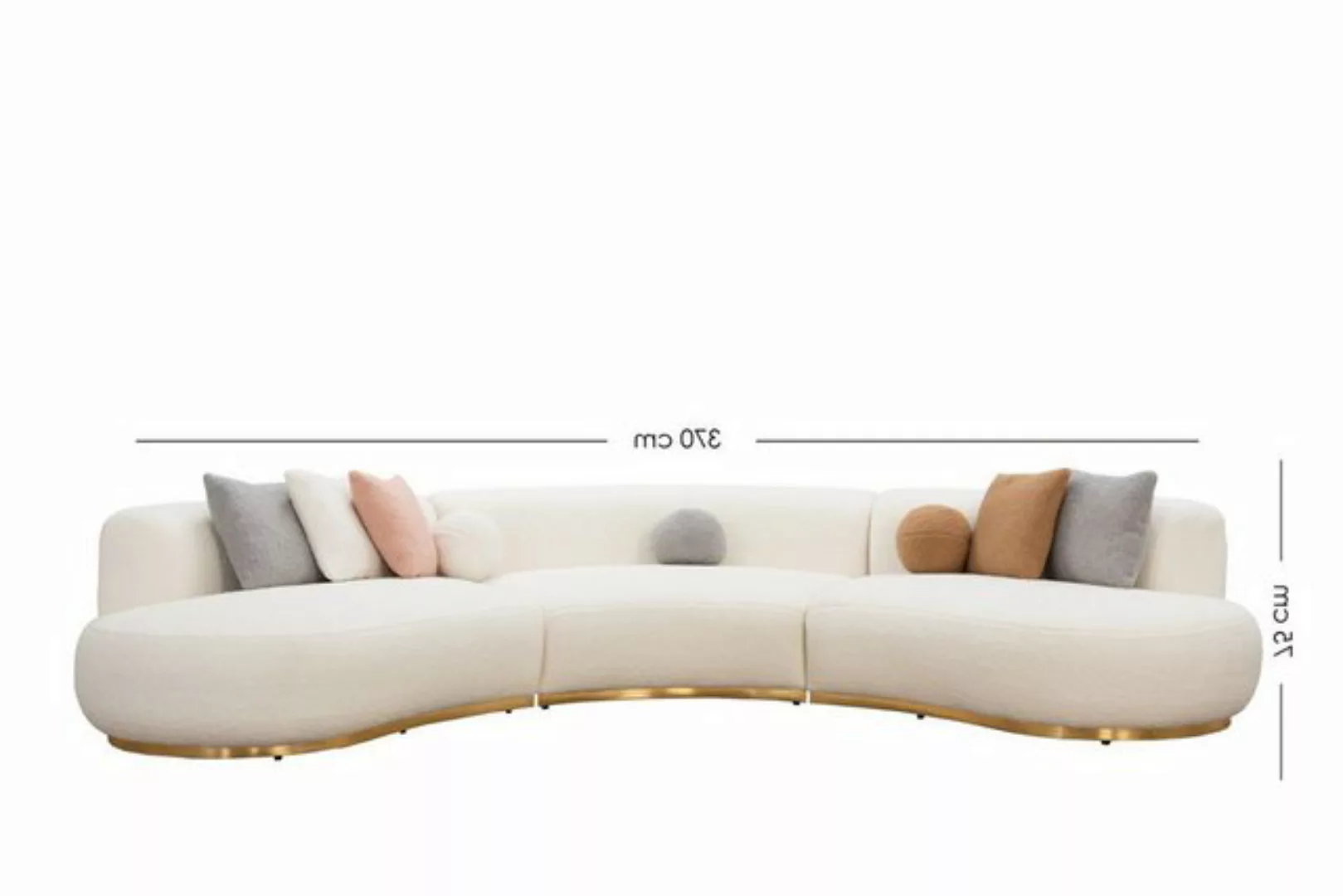 Xlmoebel Sofa Großes Ecksofa mit ovaler Form aus Stoff für das Wohnzimmer, günstig online kaufen