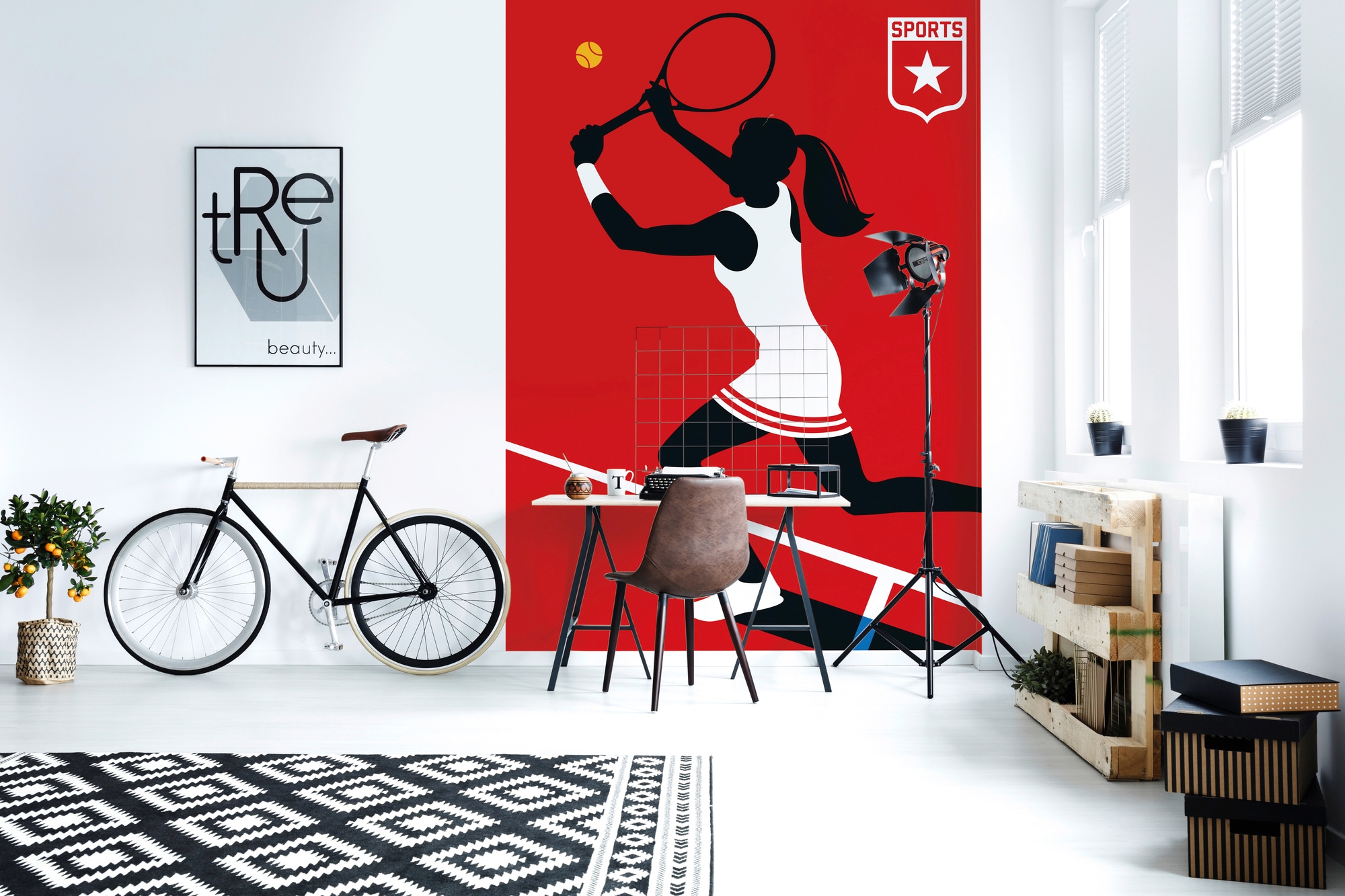 living walls Fototapete »ARTist Tennisplayer«, Vlies, Wand, Schräge günstig online kaufen