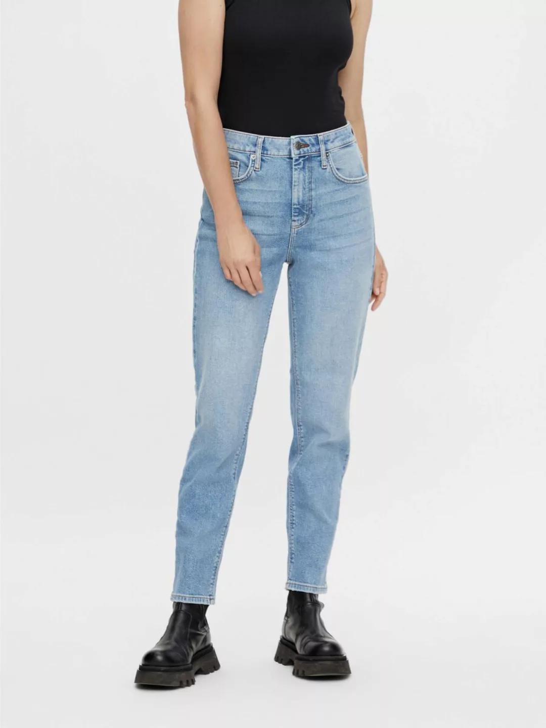 Yas Zeo Girlfriend Ankle Jeans Mit Mittlerer Taille 28 Dark Blue Denim günstig online kaufen