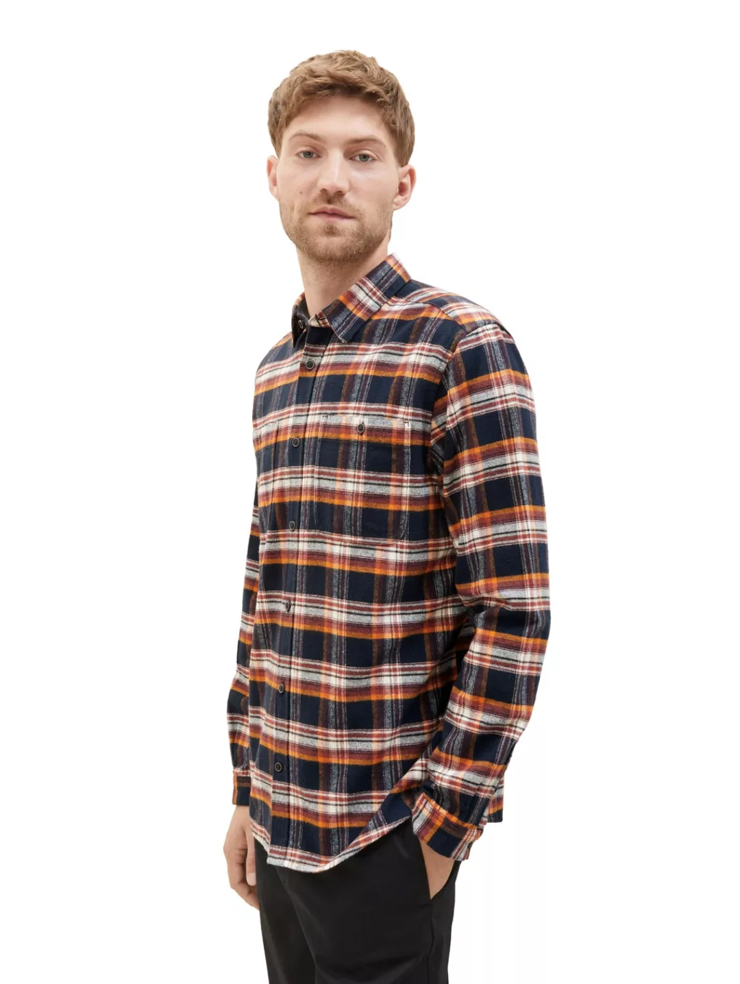 Tom Tailor Herren Langarm Hemd CHECKED - Relaxed Fit günstig online kaufen