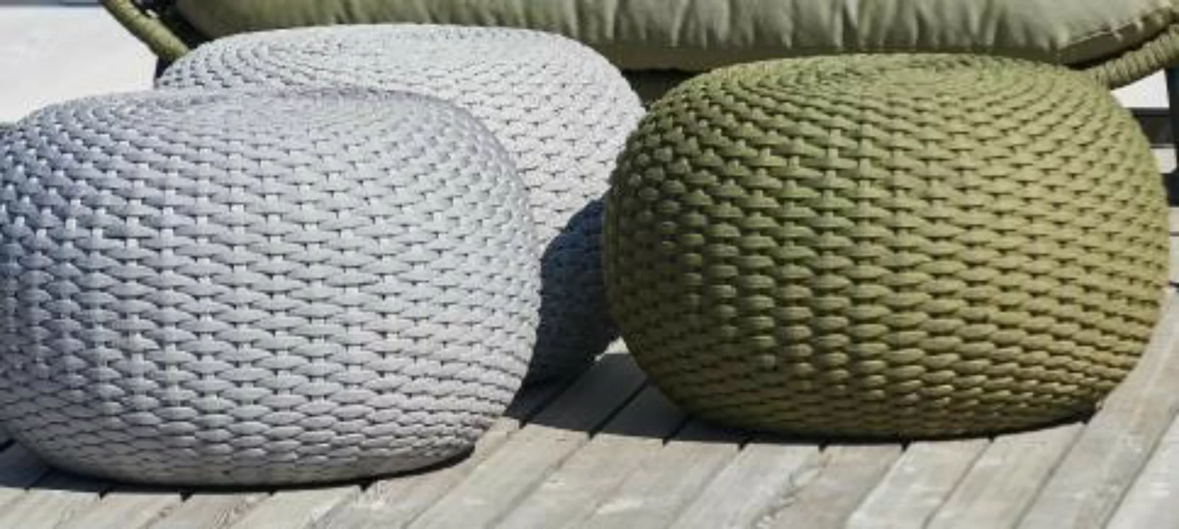 Outdoor Pouf MOON hellgrau Ø60cm, 35cm hoch günstig online kaufen