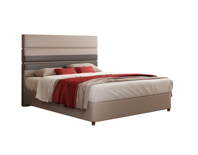 Xlmoebel Bett Neu Beige Doppelbett mit Polsterung für luxuriöse (1-tlg., Be günstig online kaufen