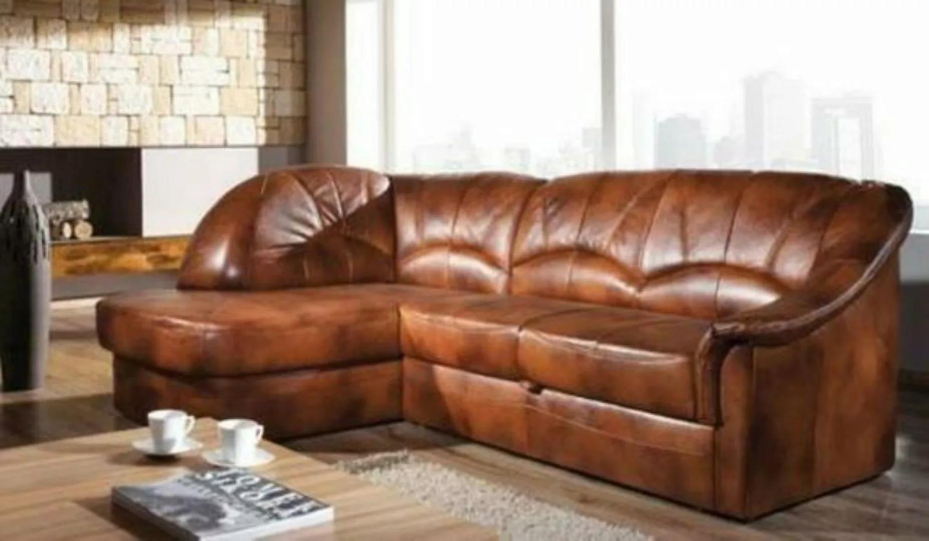 JVmoebel Ecksofa, Klassische Ecksofa 100% Leder Wohnlandschaft Polster Sofa günstig online kaufen