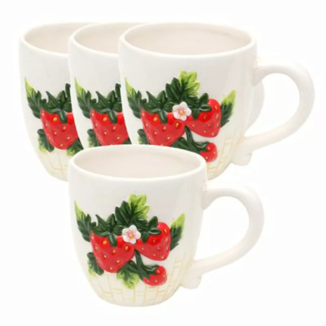 Neuetischkultur Kaffeepot Keramik 4er Set Erdbeere bunt günstig online kaufen