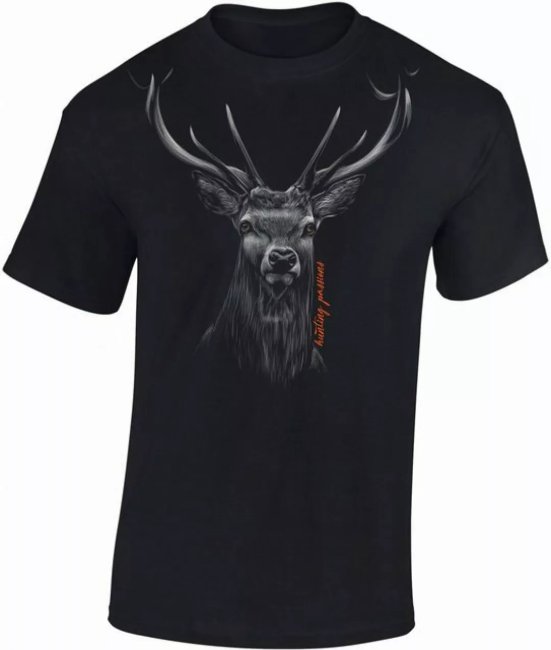 Baddery Print-Shirt Jäger T-Shirt: "Hunting Passion" - Geschenk für Jäger - günstig online kaufen