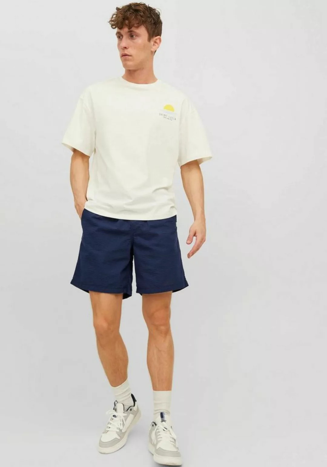 Jack & Jones Sweatshorts JPSTJEFF JJJOGGER SEERSUCKER DEK SN günstig online kaufen