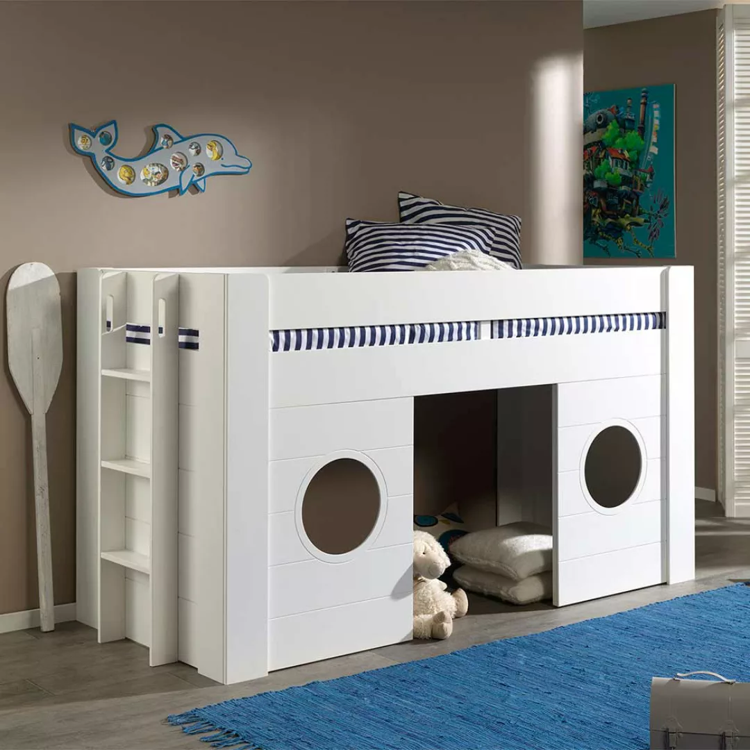 Kinder Einzelbett in Weiß 120 cm hoch günstig online kaufen