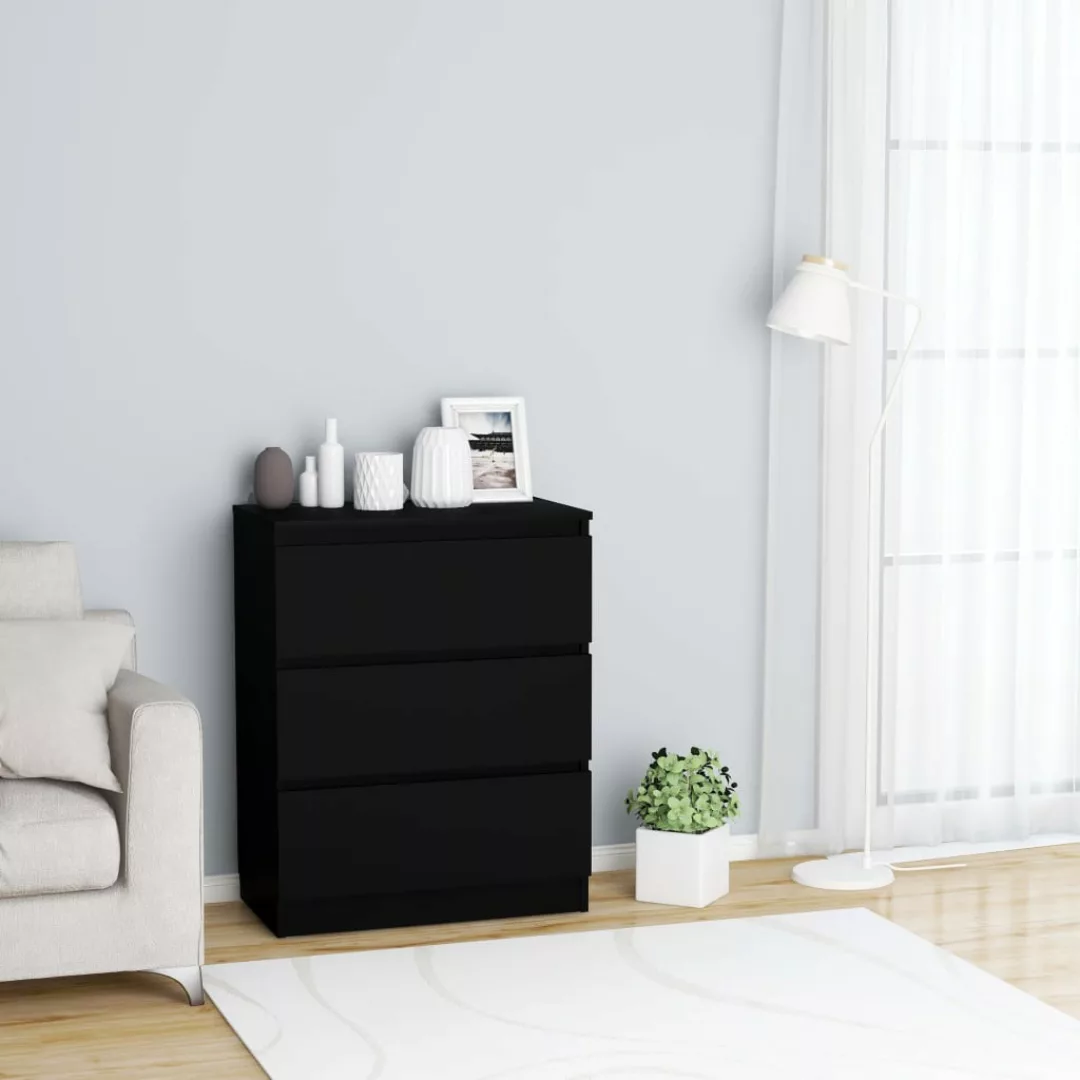 Sideboard Schwarz 60 X 35 X 76 Cm Spanplatte günstig online kaufen