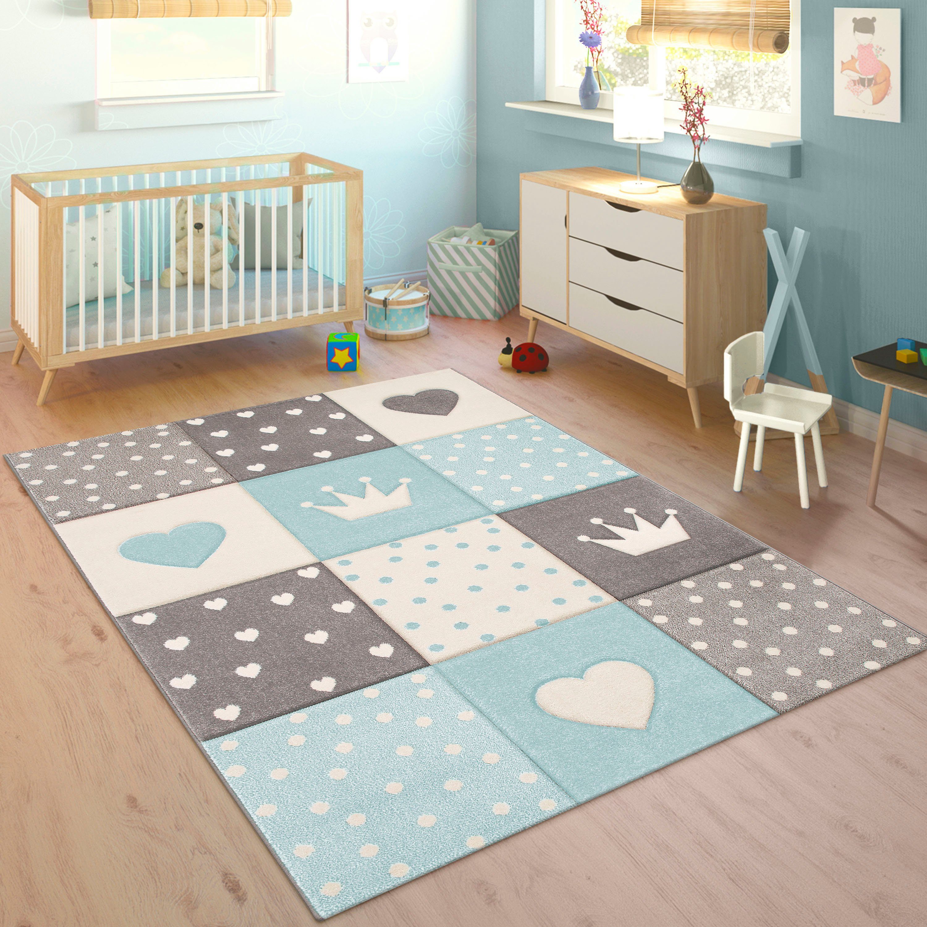 Paco Home Kinderteppich »Cosmo 339«, rechteckig, 16 mm Höhe, Kurzflor, Past günstig online kaufen