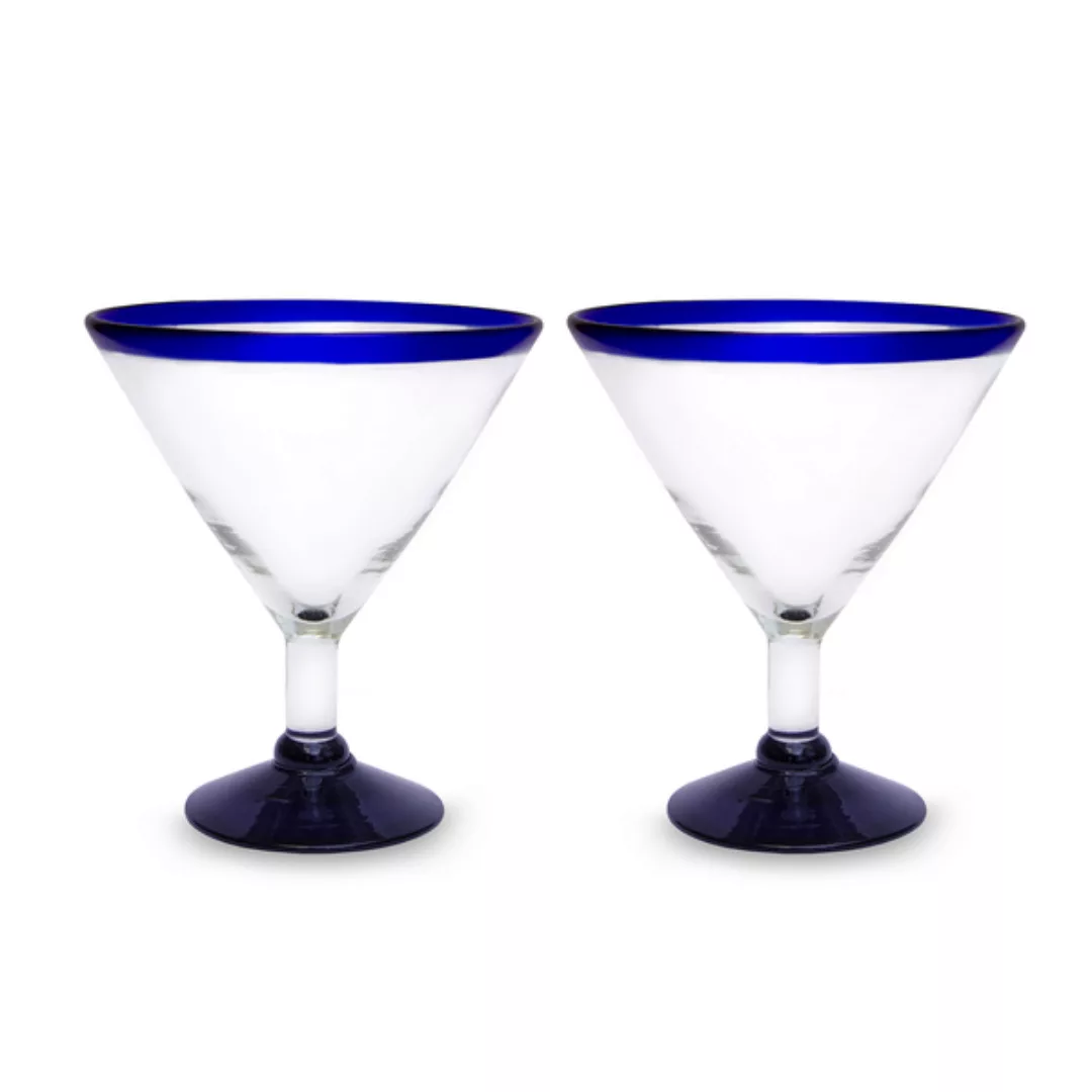 Martini Gläser Aus Mexiko Im 2er Set Blauer Rand günstig online kaufen