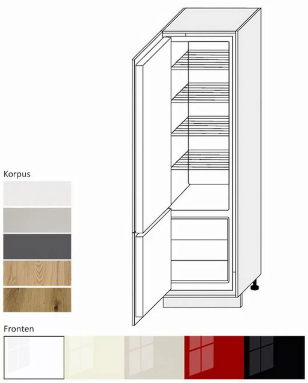 Feldmann-Wohnen Kühlumbauschrank Platinum (Platinium, 1-St) 60cm Front- und günstig online kaufen