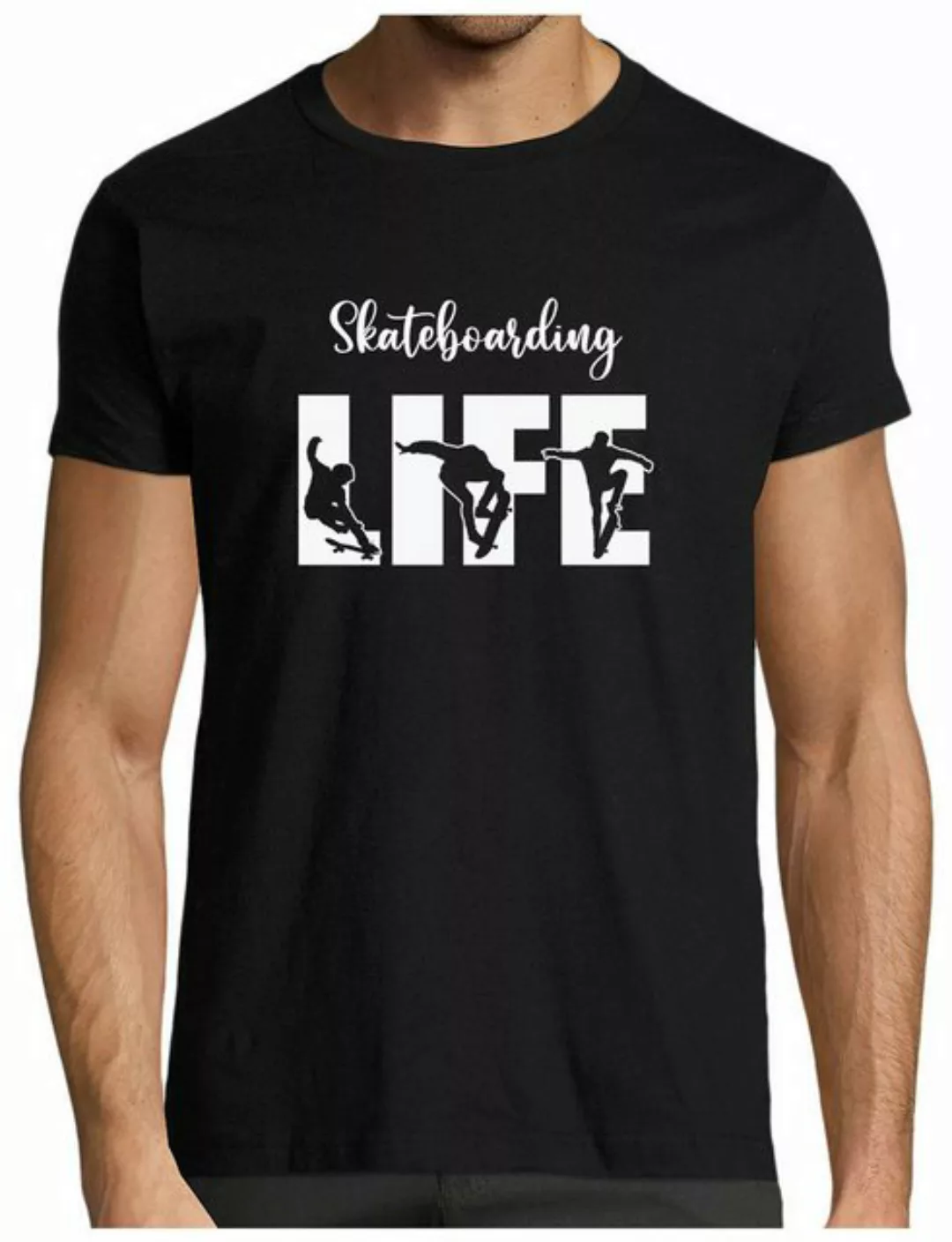 MyDesign24 T-Shirt Herren Skater Shirt "Skateboarding Life"-Brustprint "LIF günstig online kaufen